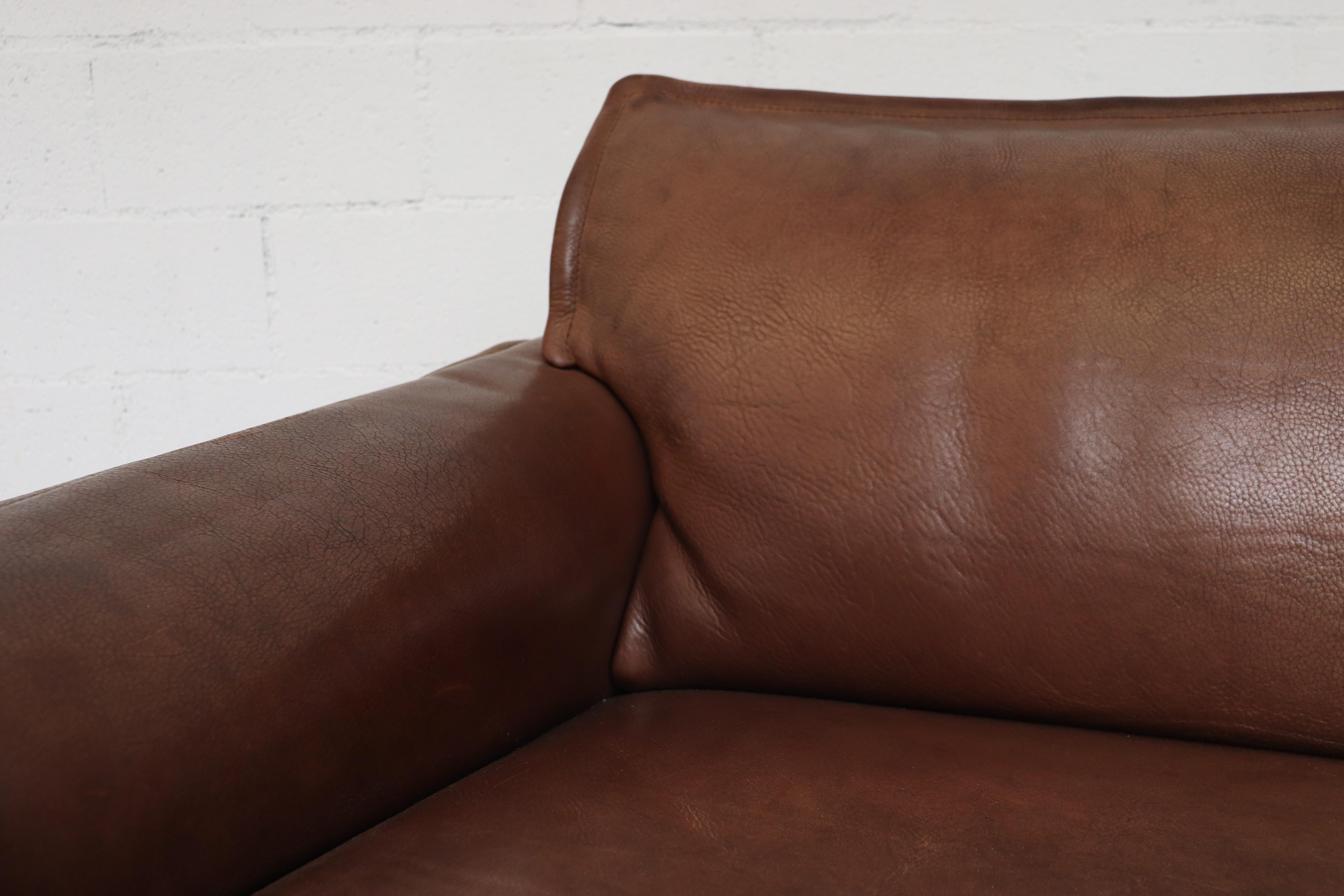 Leolux Buffalo Leather Loveseat Sofa 1
