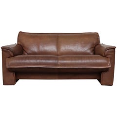 Vintage Leolux Buffalo Leather Loveseat Sofa