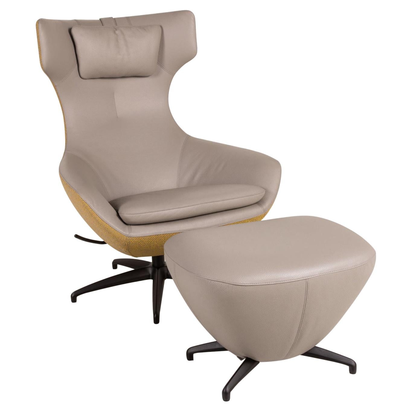 Leolux Caruzzo Plus leather armchair gray incl. Stool at 1stDibs | leolux  armchair, leolux caruzzo chair