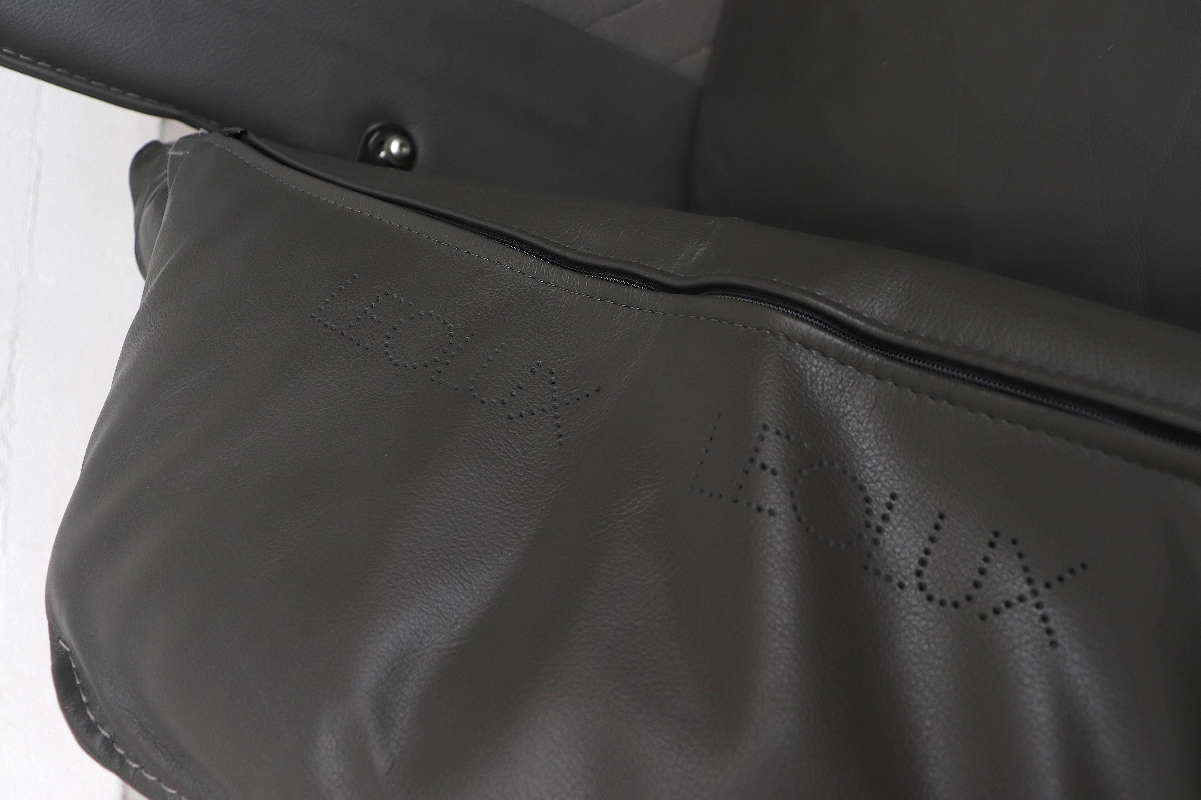Leolux Charcoal Leather 'Bora Bora' Sofa 7