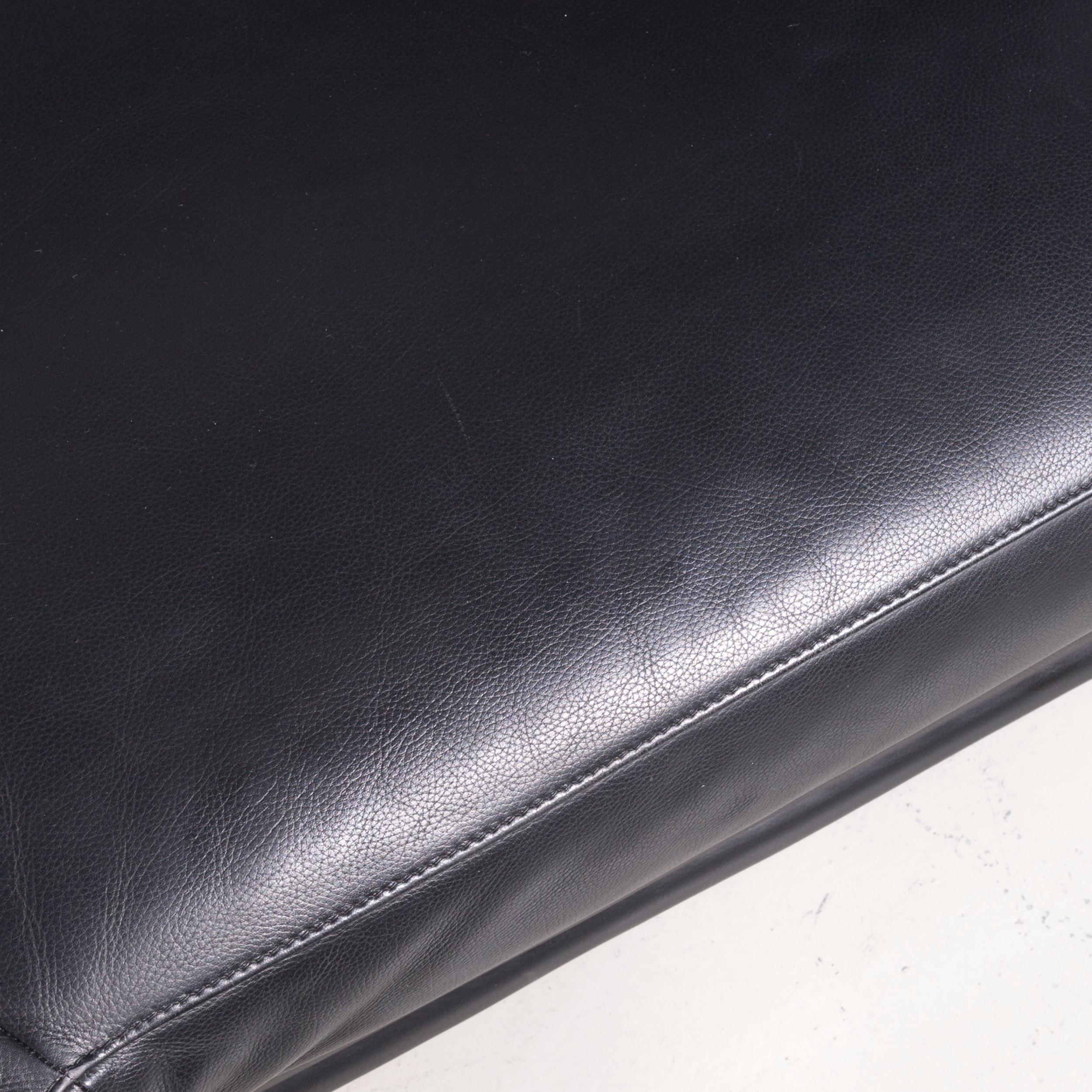 Contemporary Leolux Designer Corner Couch Leather Black Sofa For Sale