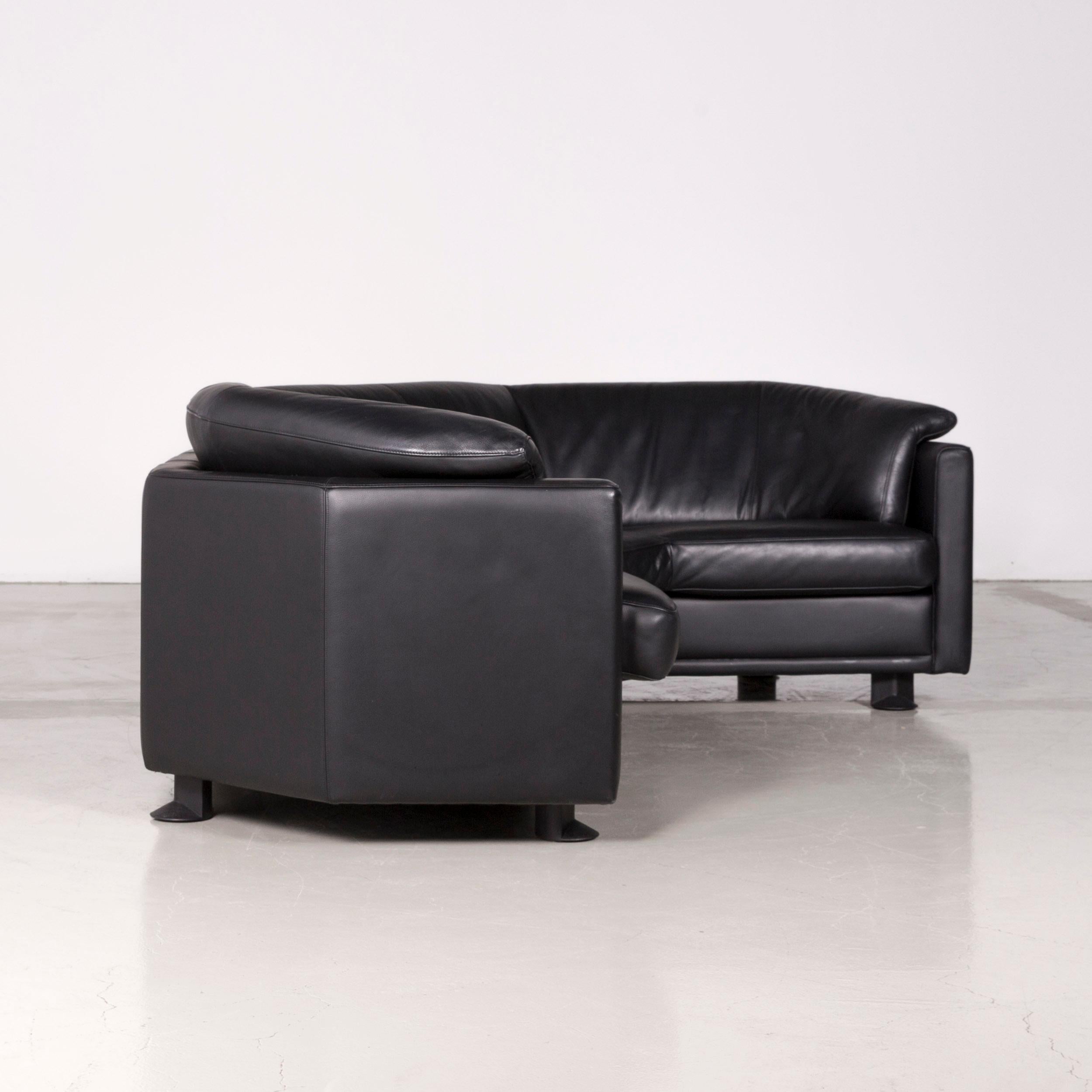 Leolux Designer Corner Couch Leather Black Sofa For Sale 1