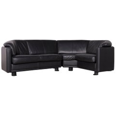Leolux Designer Corner Couch Leather Black Sofa