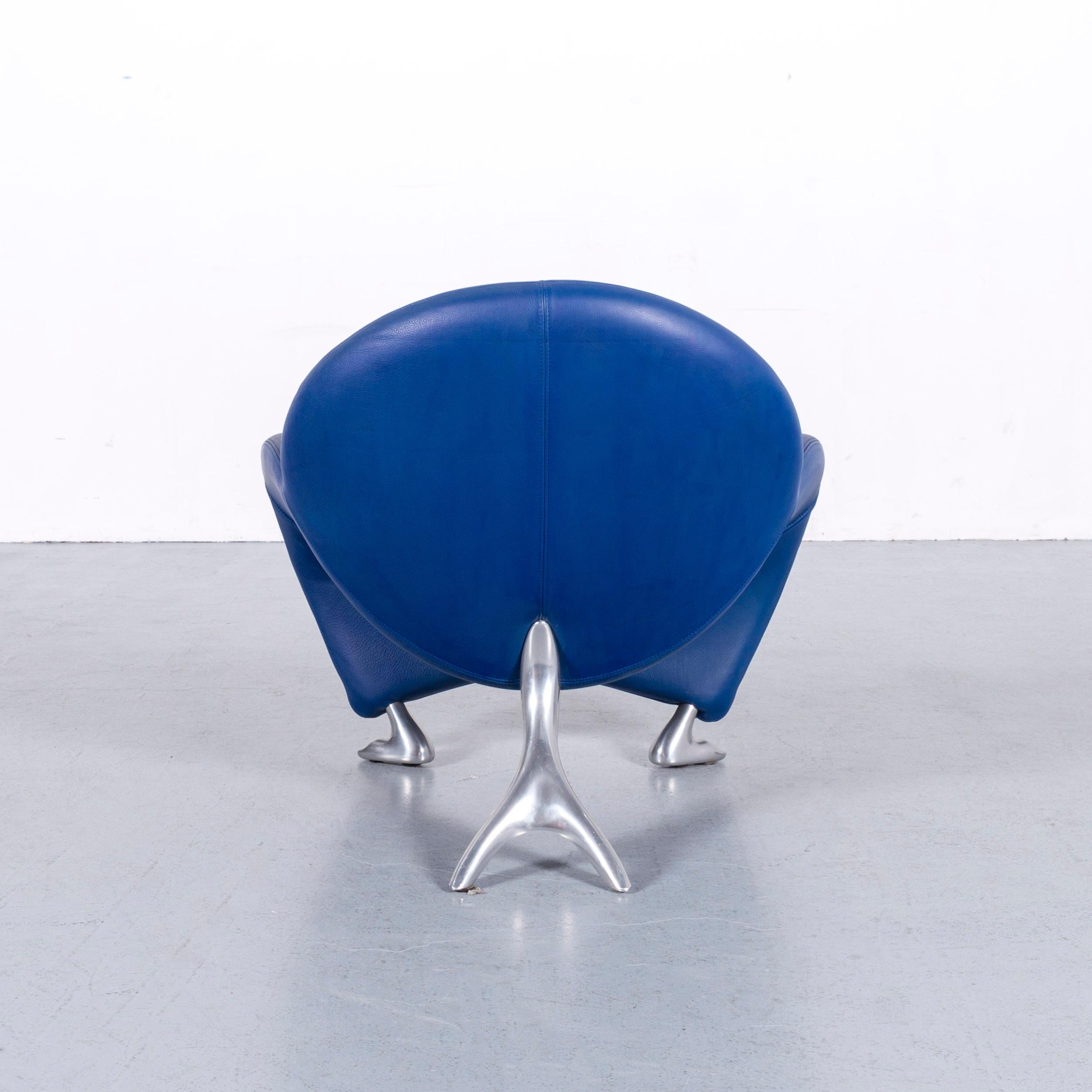 Leolux Echnato Leather Armchair Blue One-Seat 2