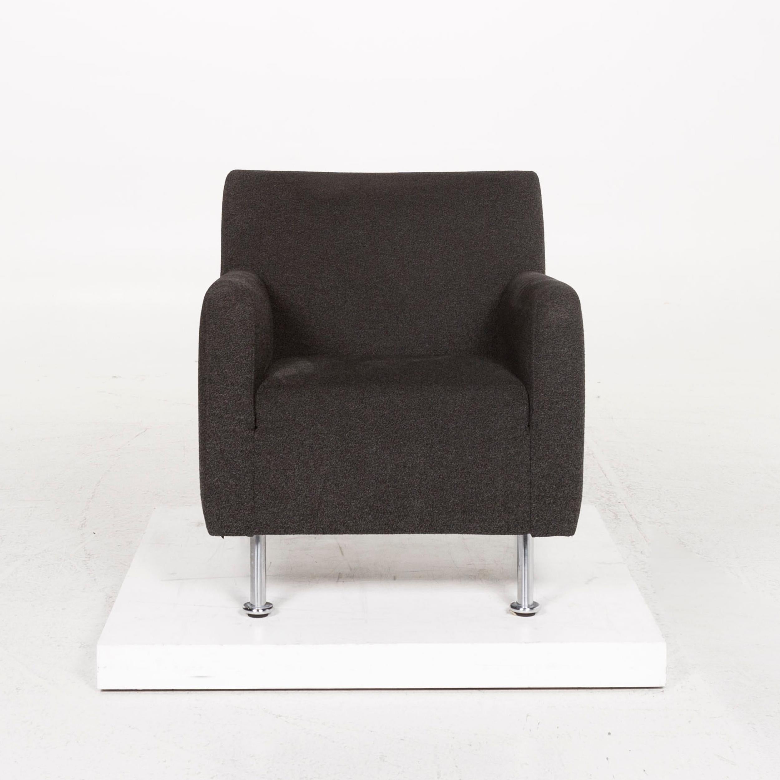 Dutch Leolux Fabric Armchair Black For Sale