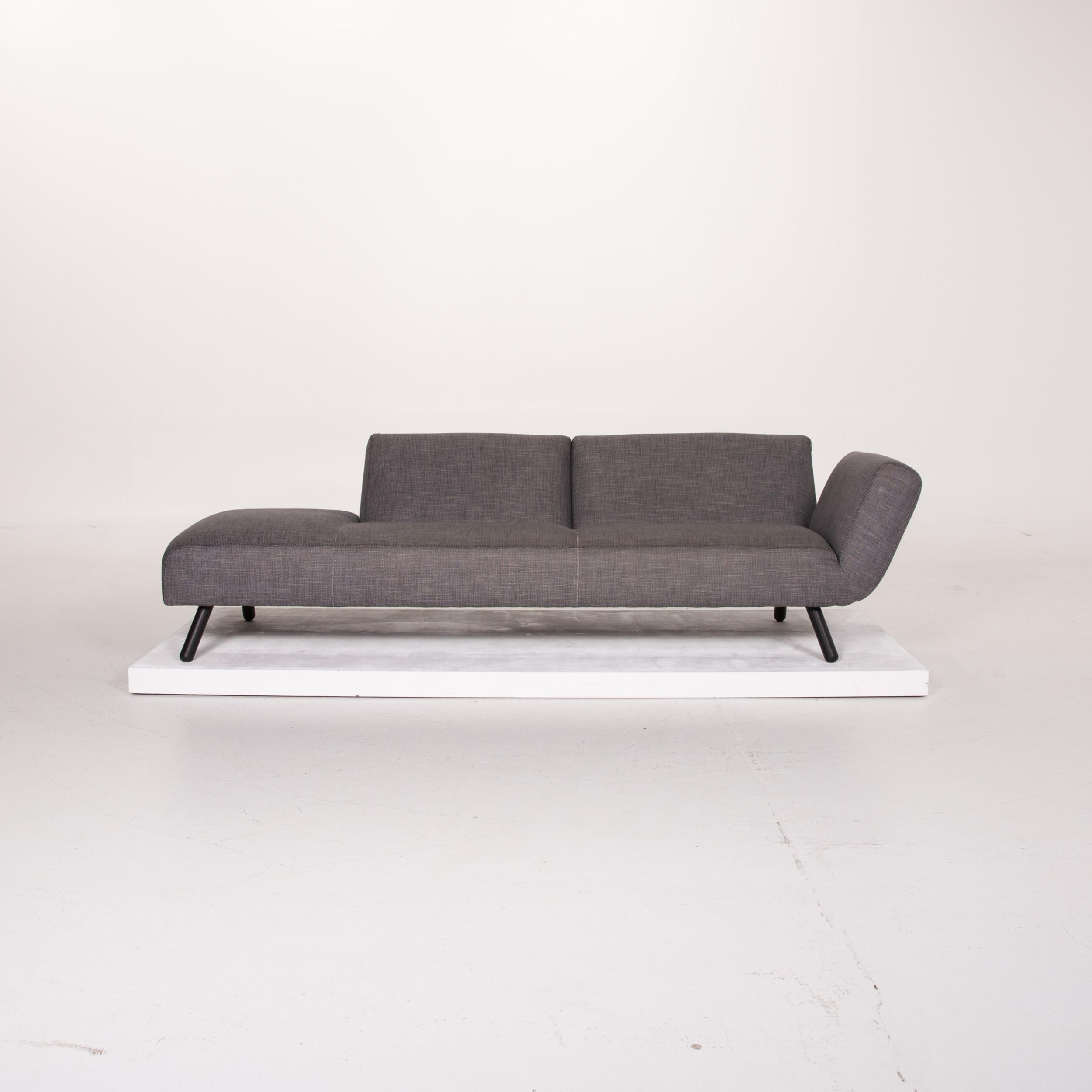 Leolux Fabric Sofa Gray Three-Seat For Sale 3