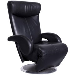 Leolux Helical Designer-Ledersessel Schwarz One-Seat Recliner Chair