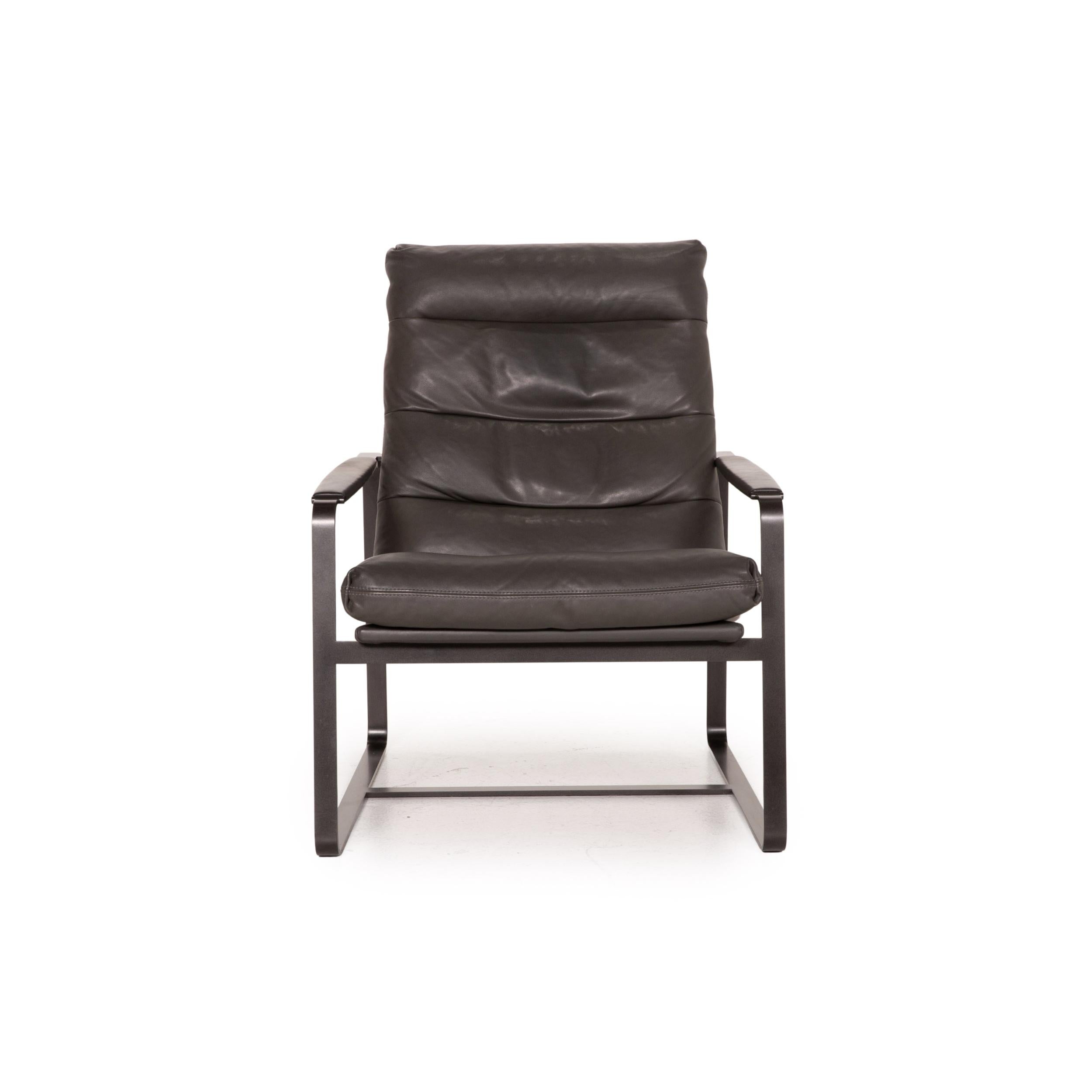 Contemporary Leolux Indra Leather Armchair Gray