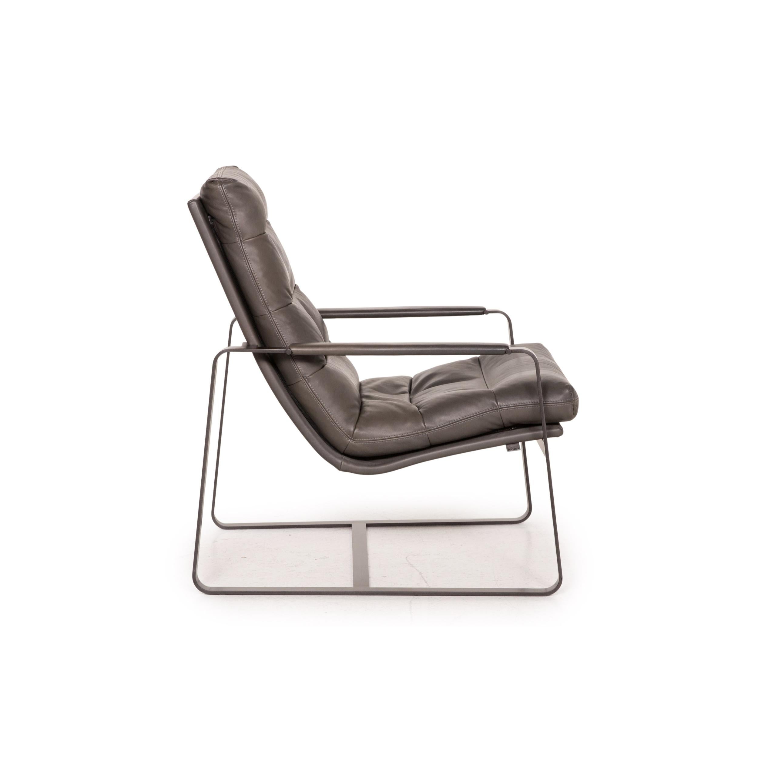 Leolux Indra Leather Armchair Gray 2