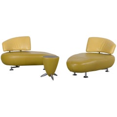 Leolux Kikko Designer Sofa Set de deux sièges et d'un banc en vert