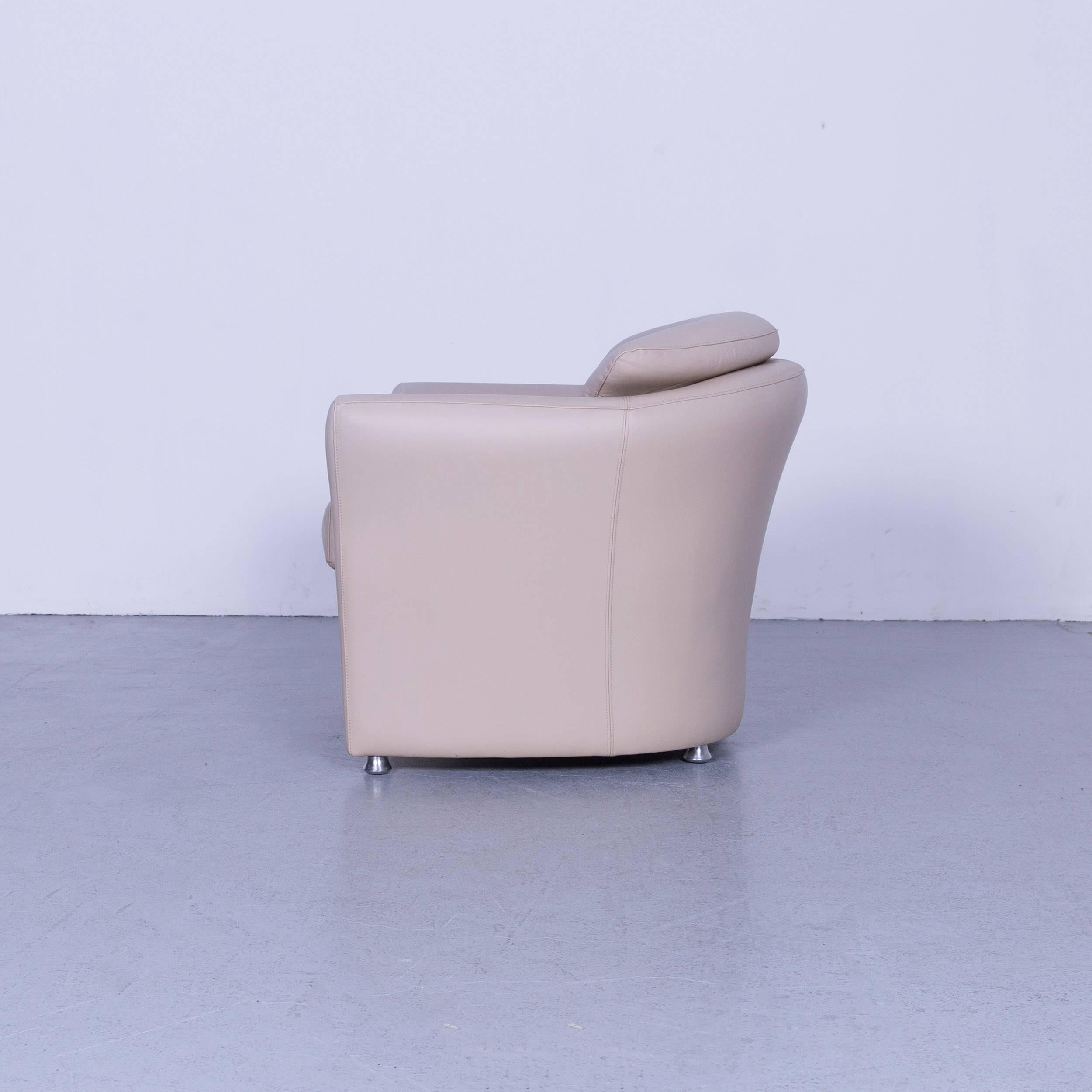 Leolux Leather Armchair Grey Beige One-Seat 4