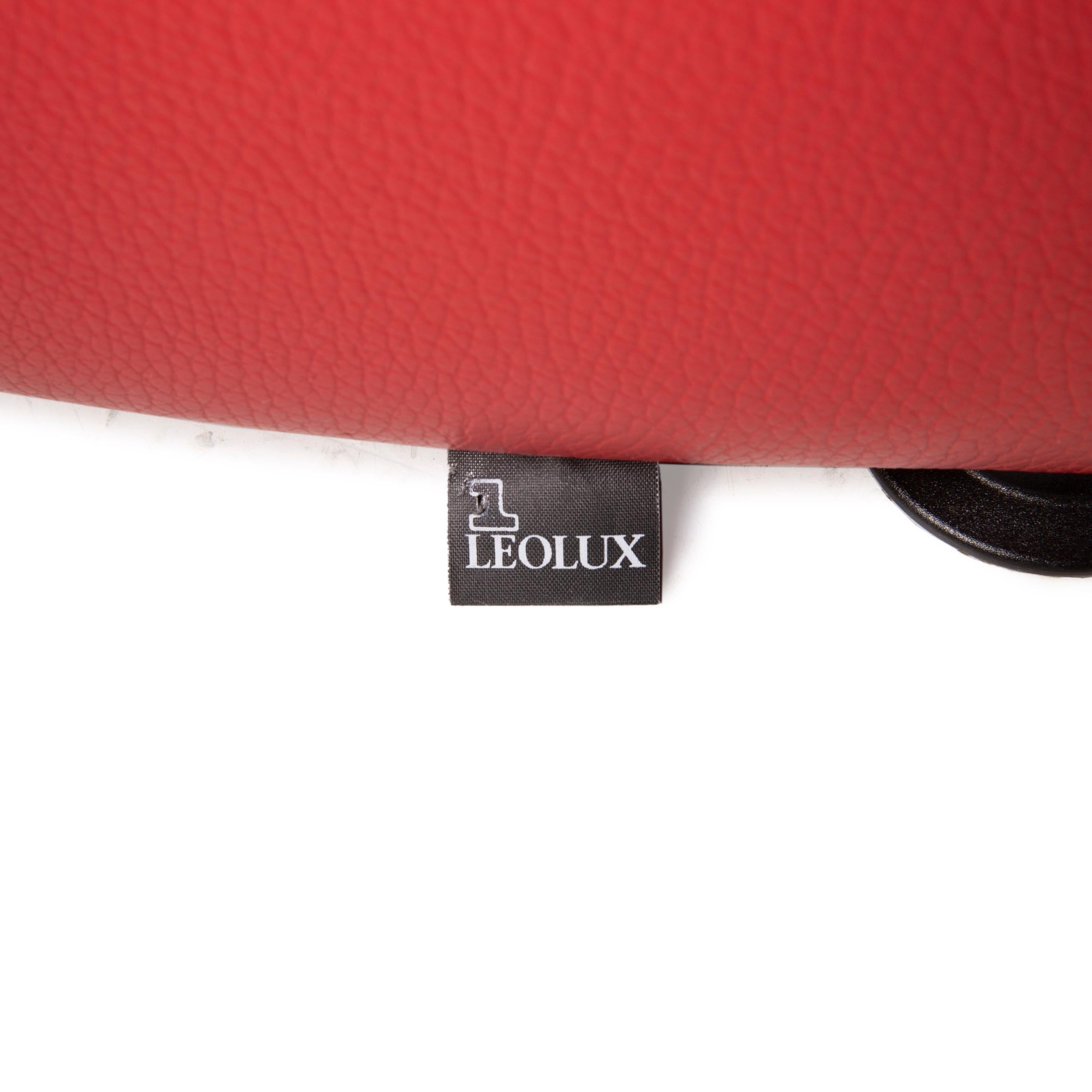 Contemporary Leolux Leather Armchair Red Relaxation Function