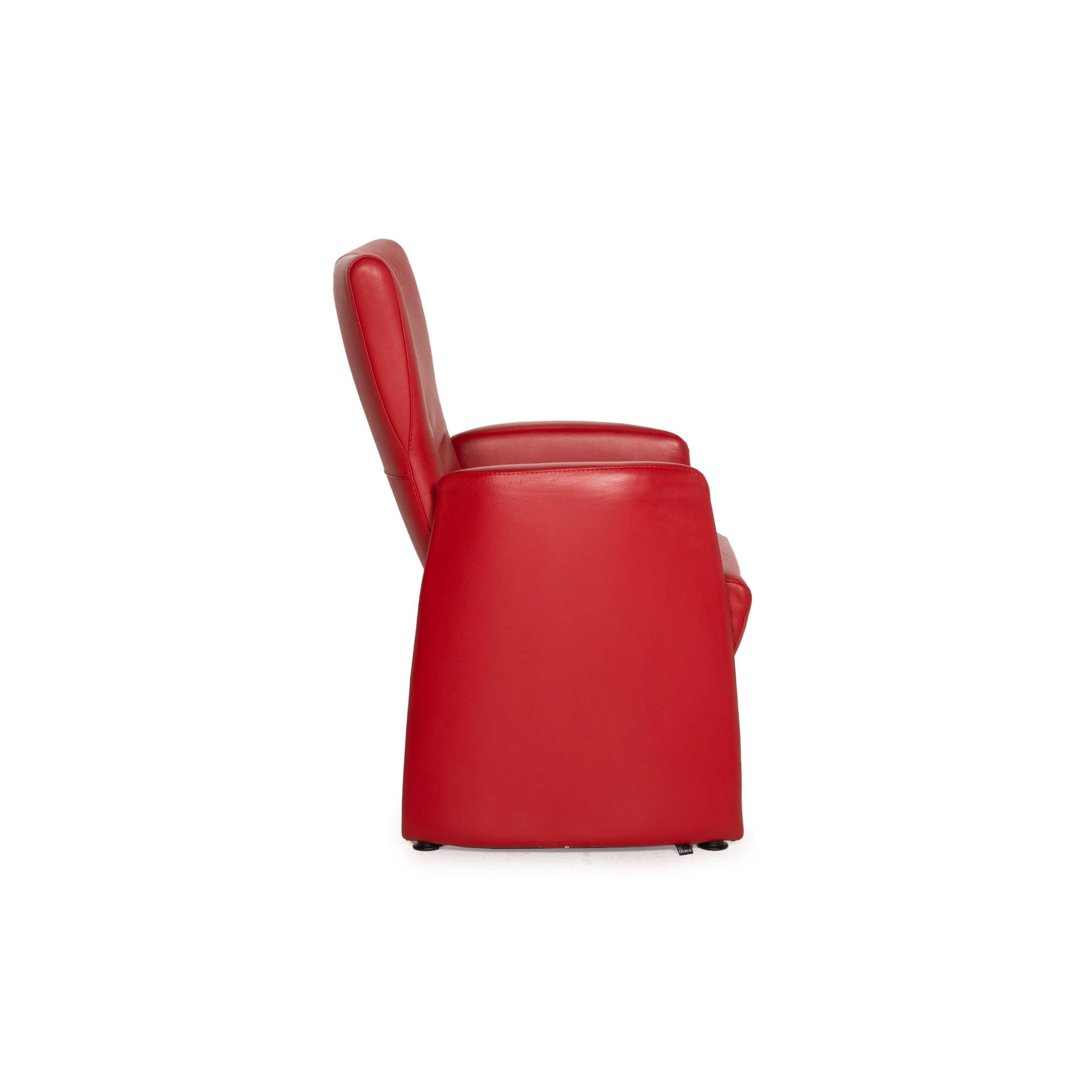 Leolux Leather Armchair Red Relaxation Function 3