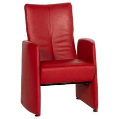 Leolux Leather Armchair Red Relaxation Function