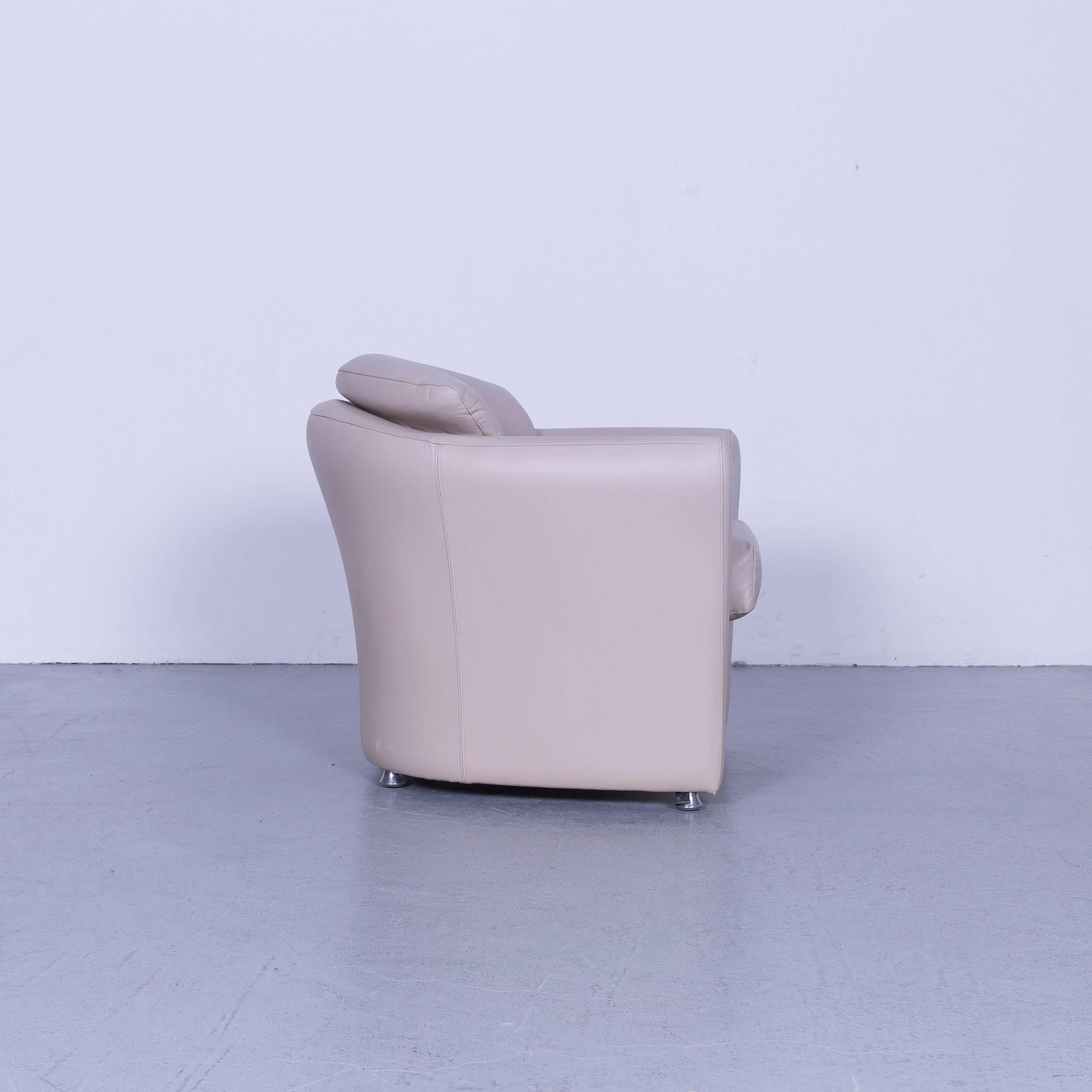 Leolux Leather Armchair Set Grey Beige One-Seat 3