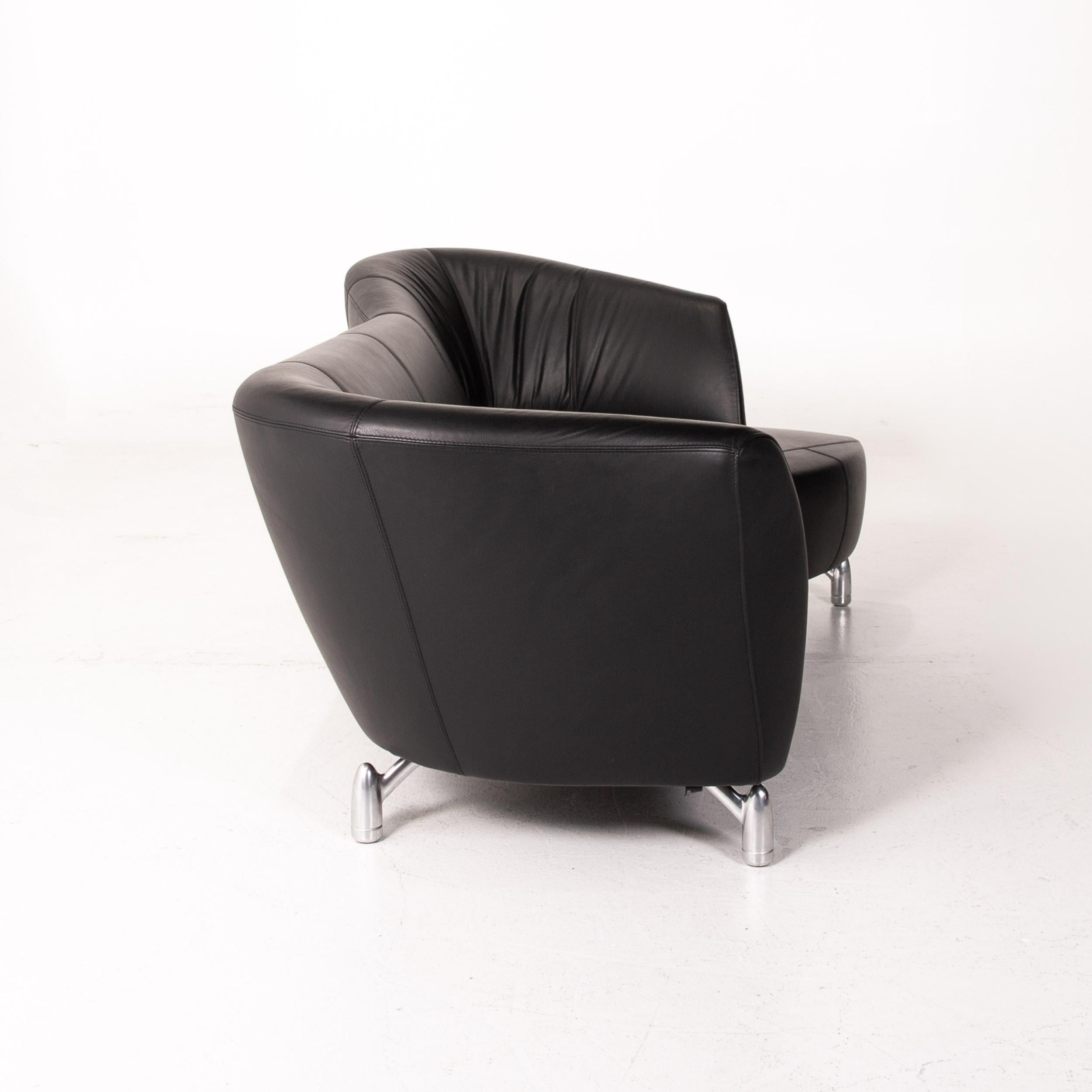Leolux Leather Corner Sofa Black Sofa Couch For Sale 4