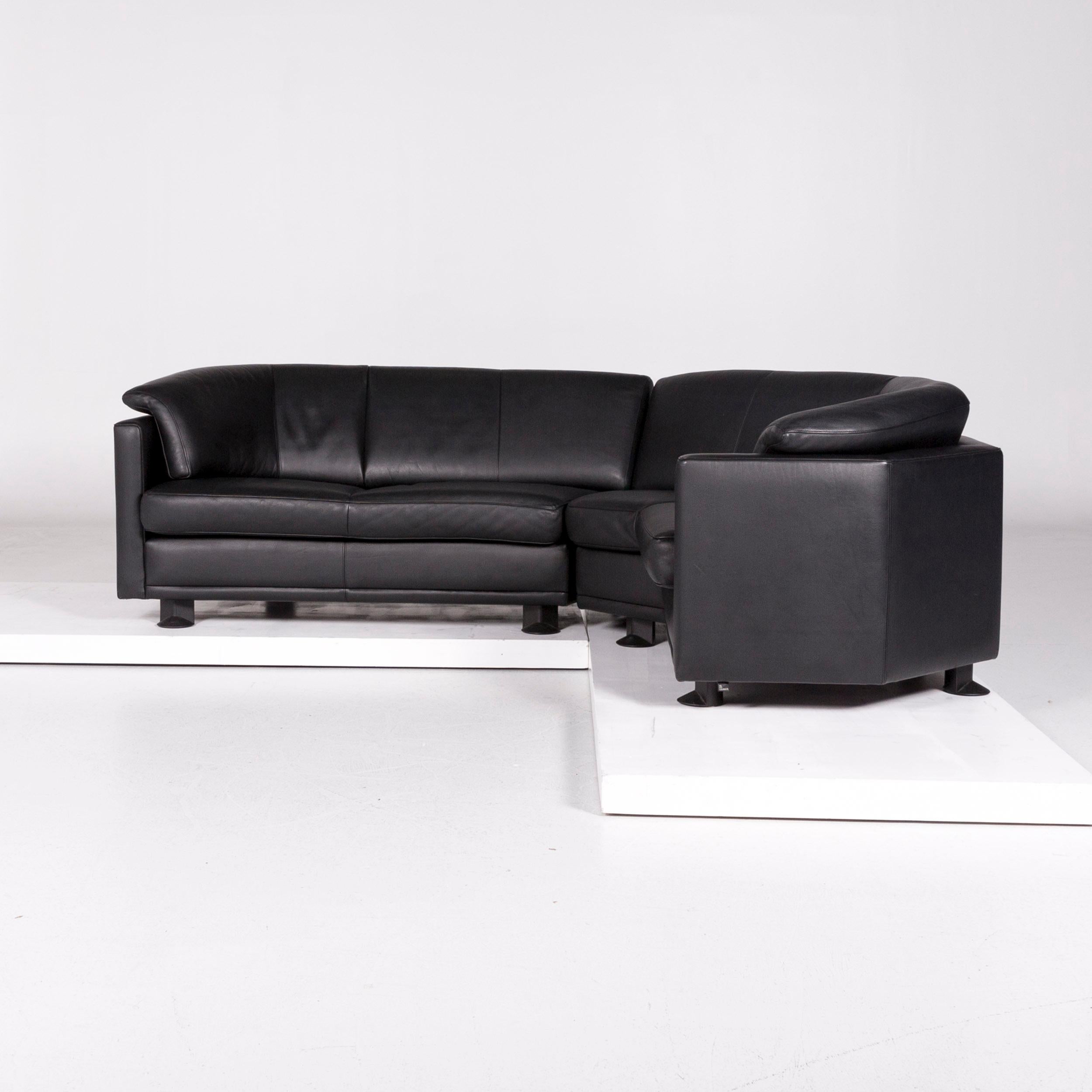 Leolux Leather Corner Sofa Black Sofa Couch For Sale 5