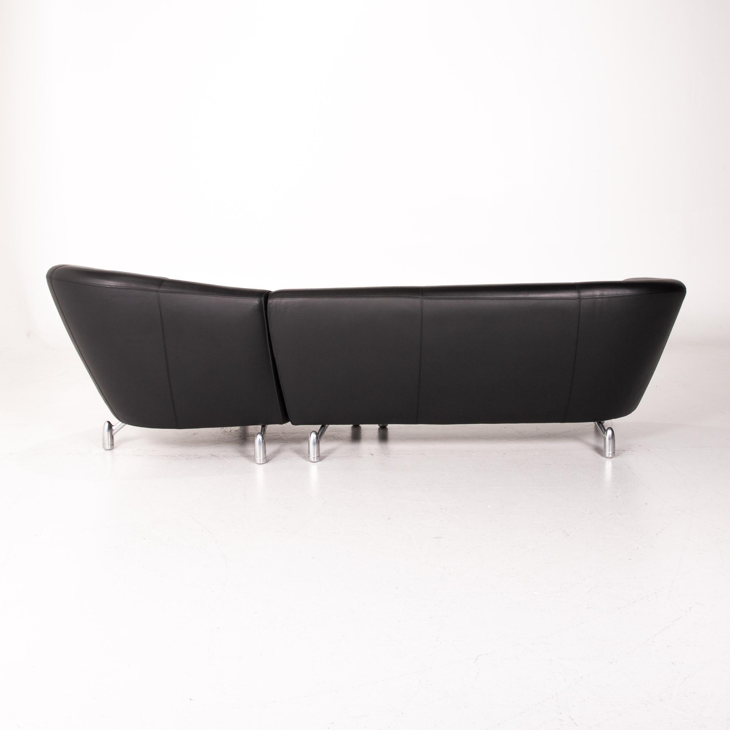 Leolux Leather Corner Sofa Black Sofa Couch For Sale 5
