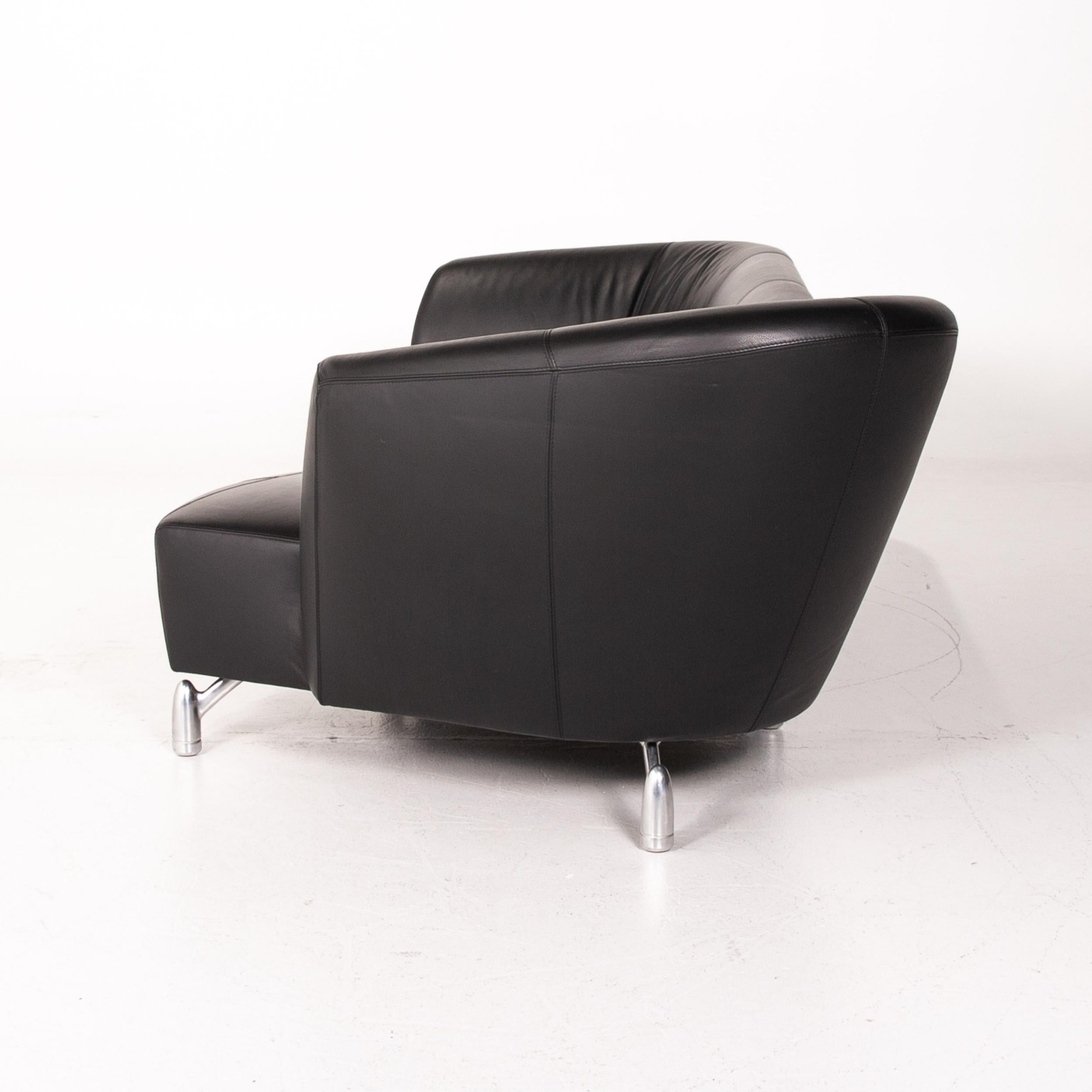 Leolux Leather Corner Sofa Black Sofa Couch For Sale 6