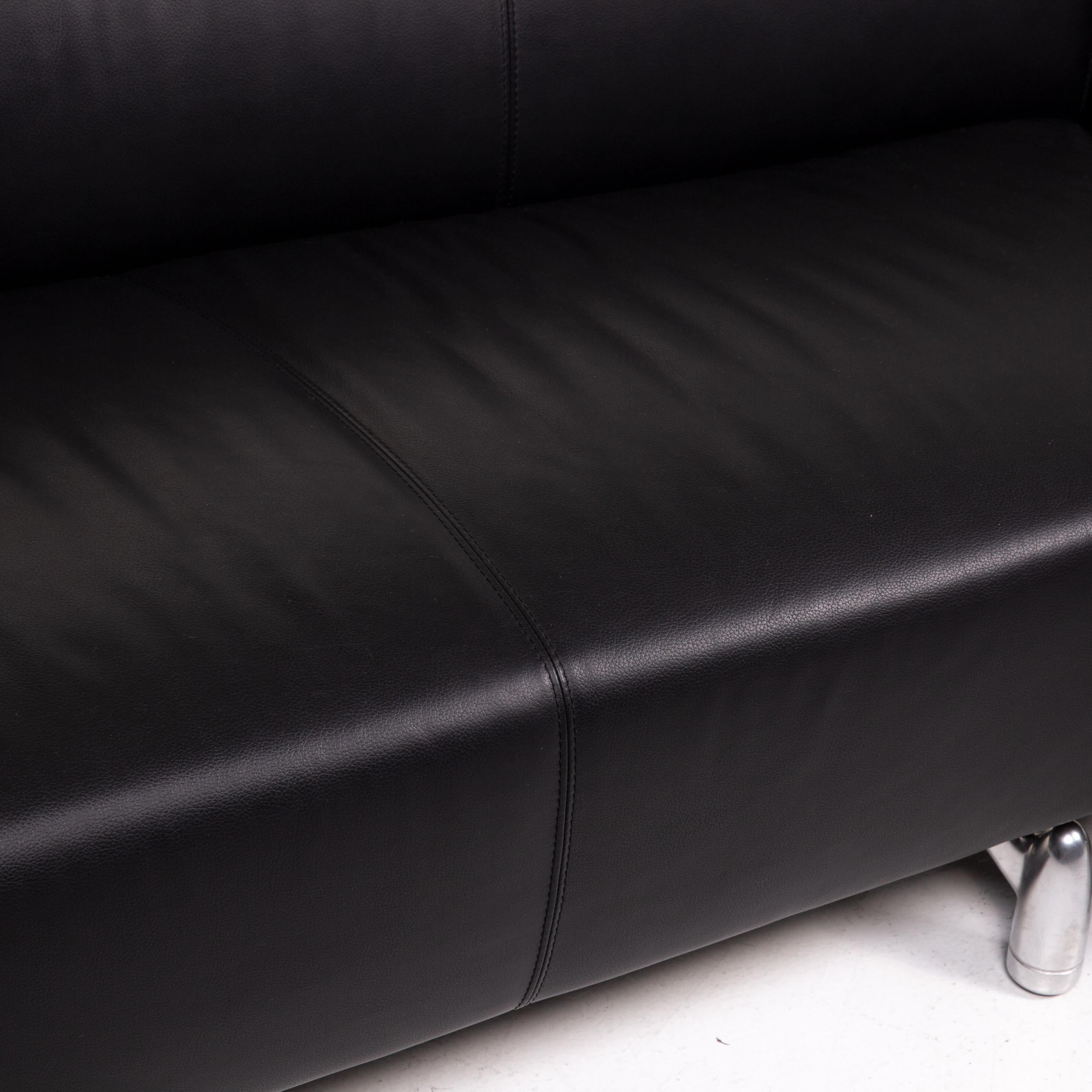 Modern Leolux Leather Corner Sofa Black Sofa Couch For Sale