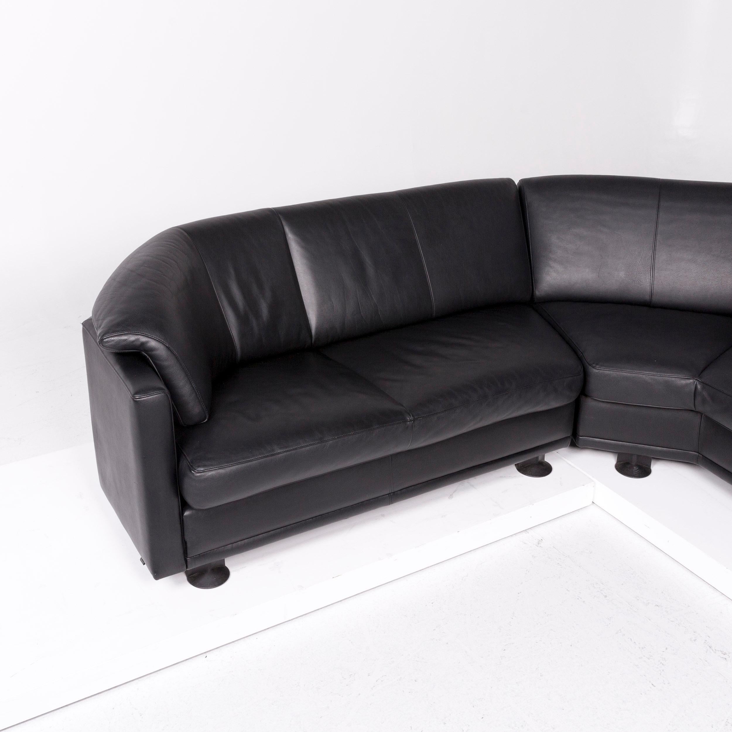 Leolux Leather Corner Sofa Black Sofa Couch For Sale 3