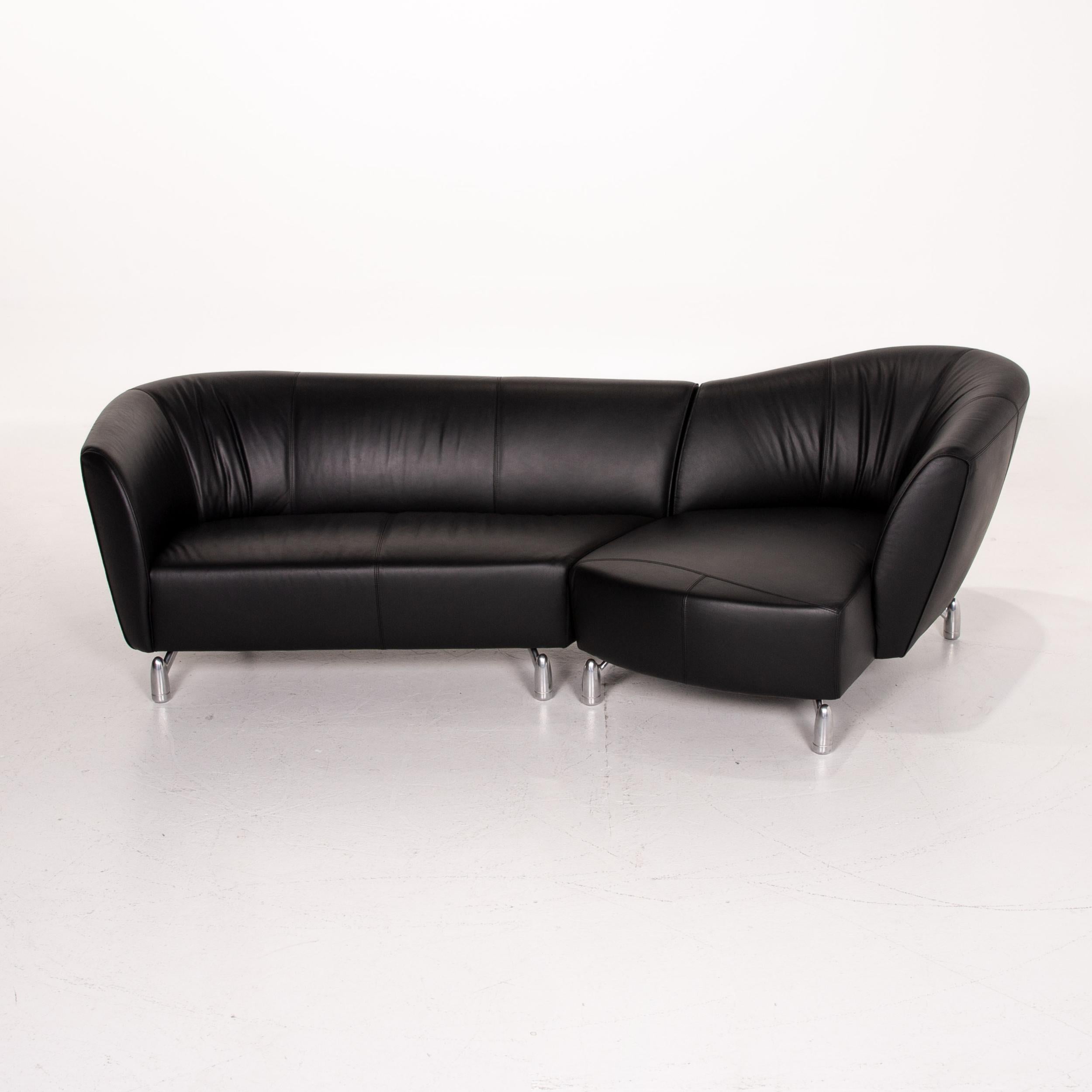 Leolux Leather Corner Sofa Black Sofa Couch For Sale 3