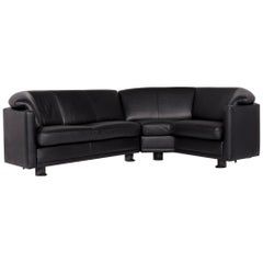 Leolux Leather Corner Sofa Black Sofa Couch