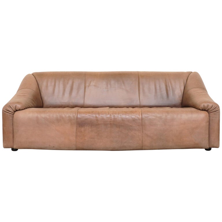 Leolux Light Buffalo Leather 3-Seat Sofa at 1stDibs