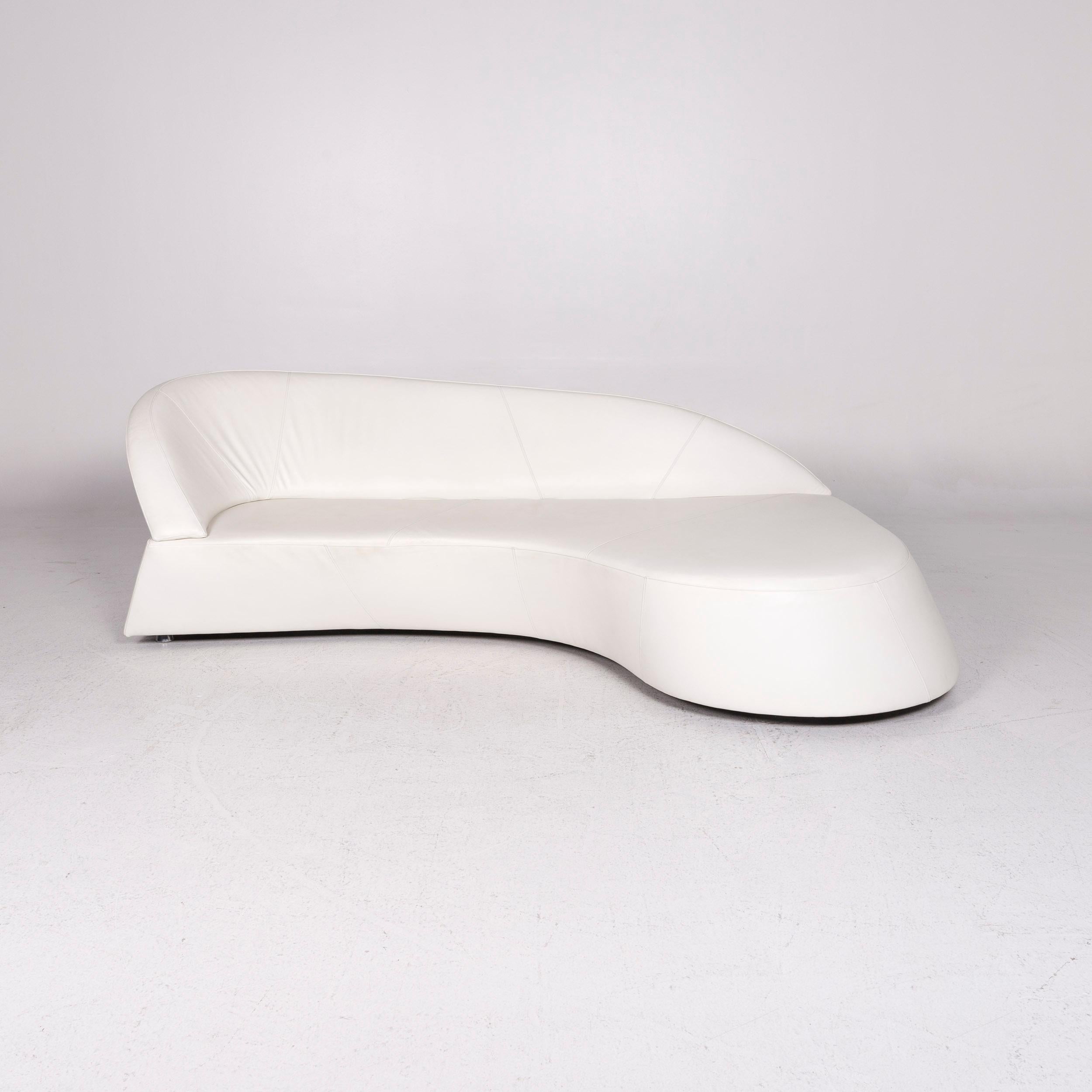 Modern Leolux Morena Leather Corner Sofa White Sofa Couch