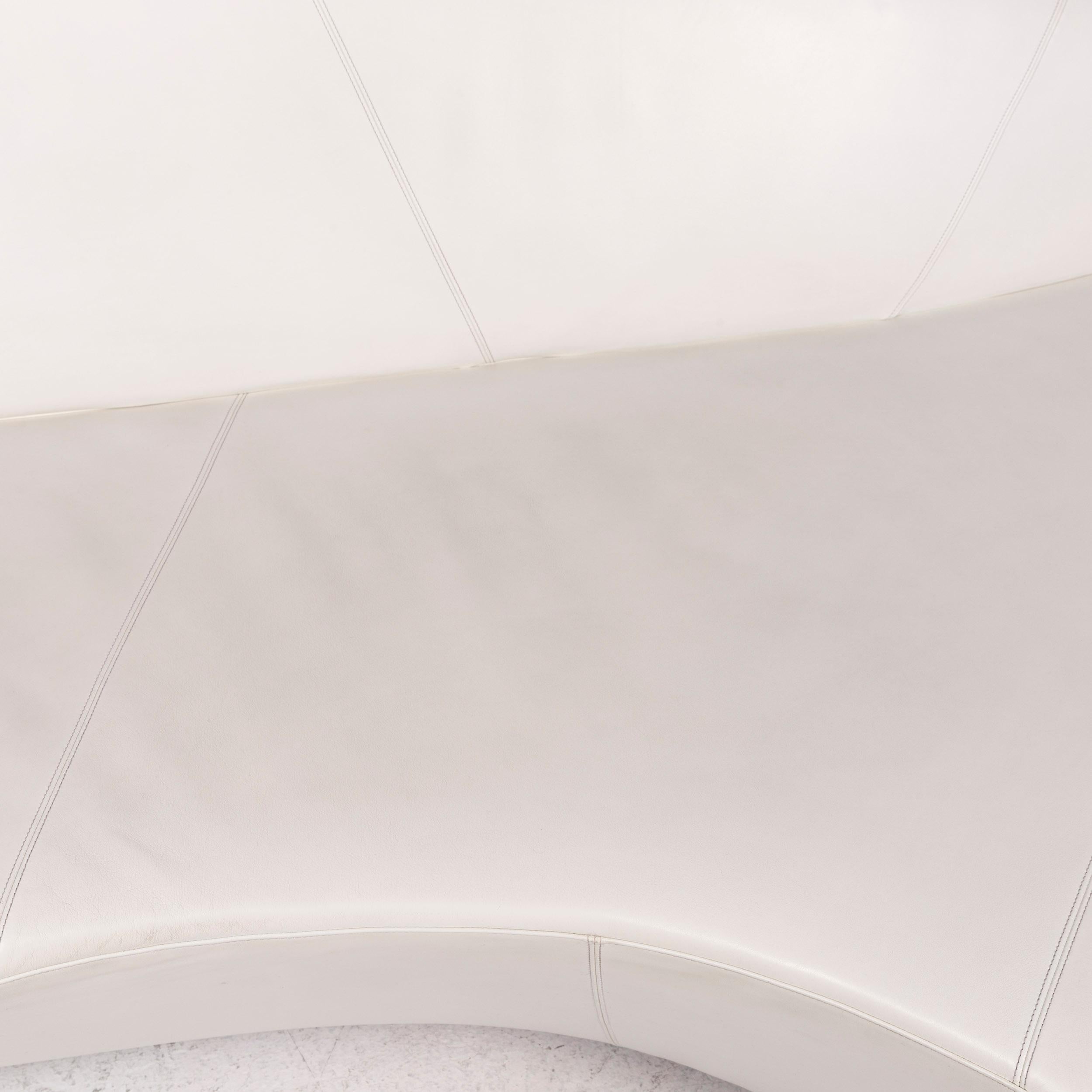 Leolux Morena Leather Corner Sofa White Sofa Couch In Good Condition In Cologne, DE