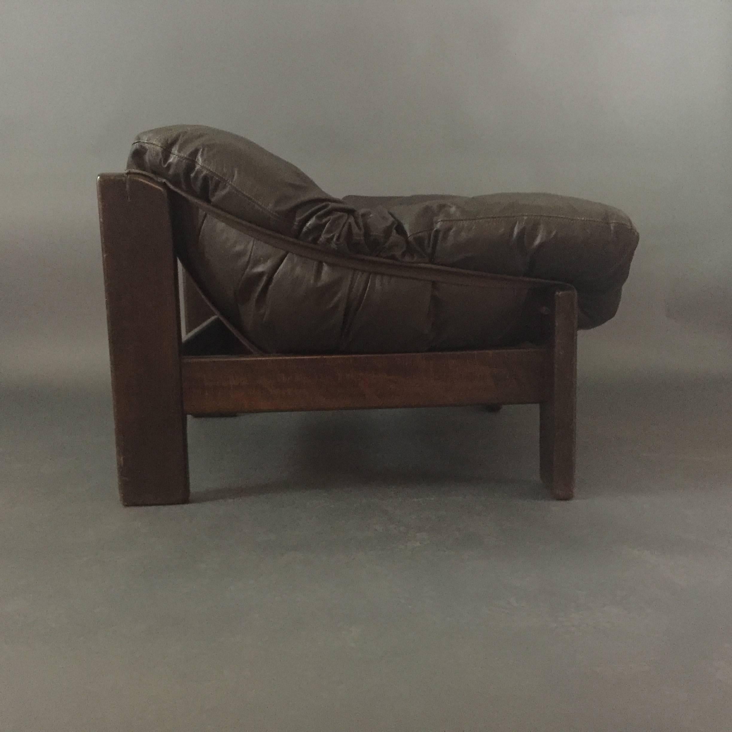 Late 20th Century Leolux Netherlands Leather Glove Lounge Chair, 1970s For Sale