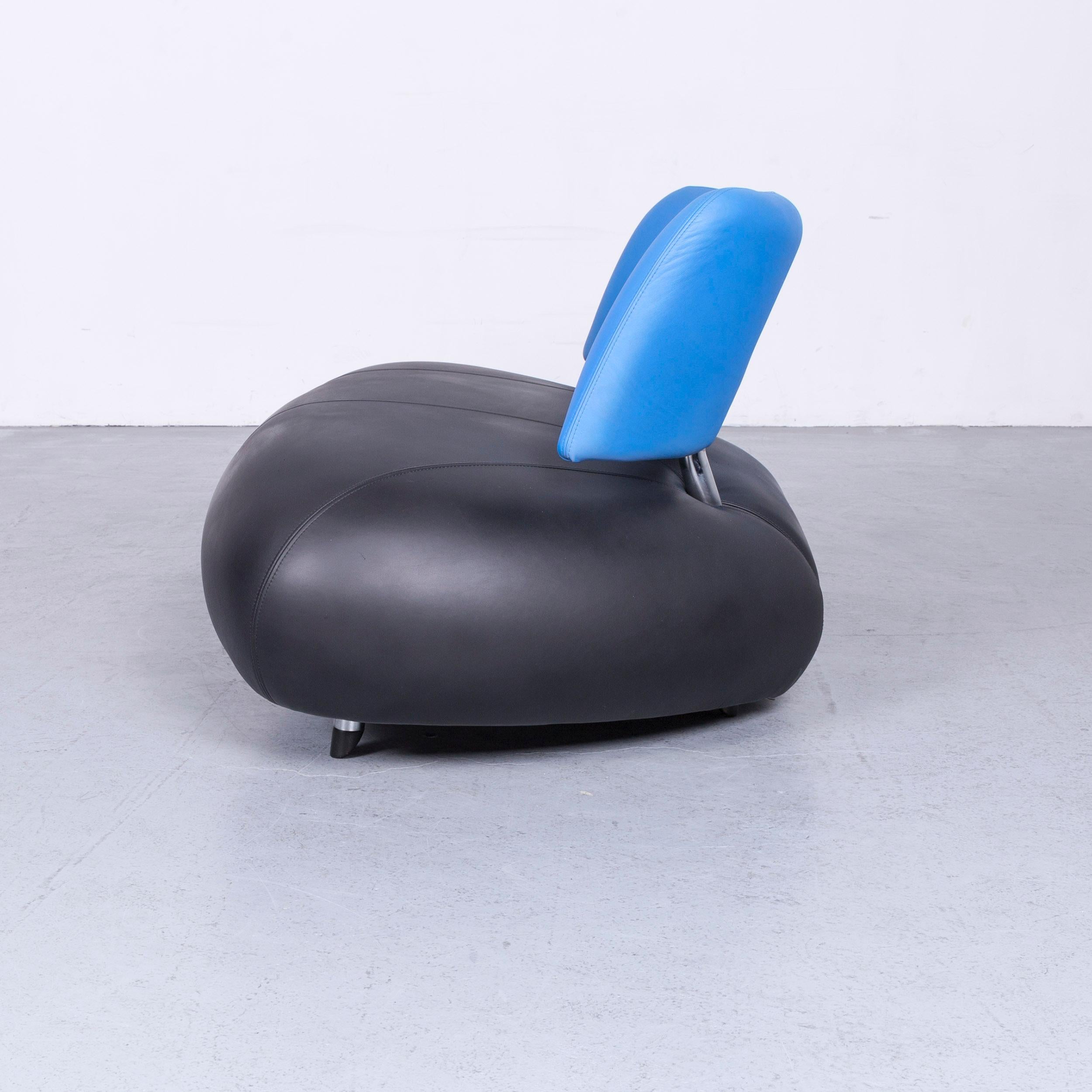Leolux Pallone Designer Sofa Black Blue Two-Seat Modern Couch 4