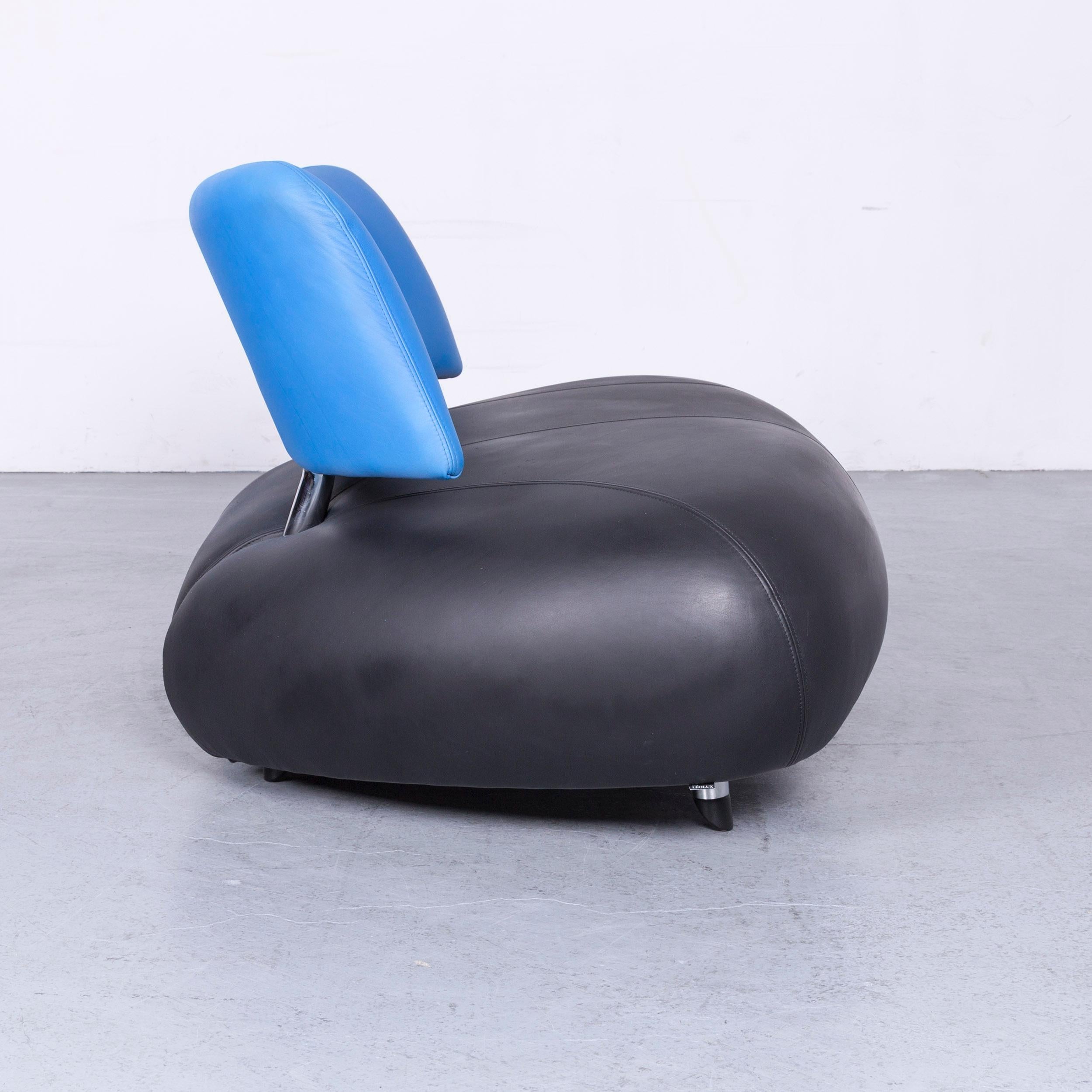 Leolux Pallone Designer Sofa Black Blue Two-Seat Modern Couch 2