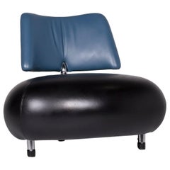 Leolux Pallone Leder Sessel Schwarz Blau