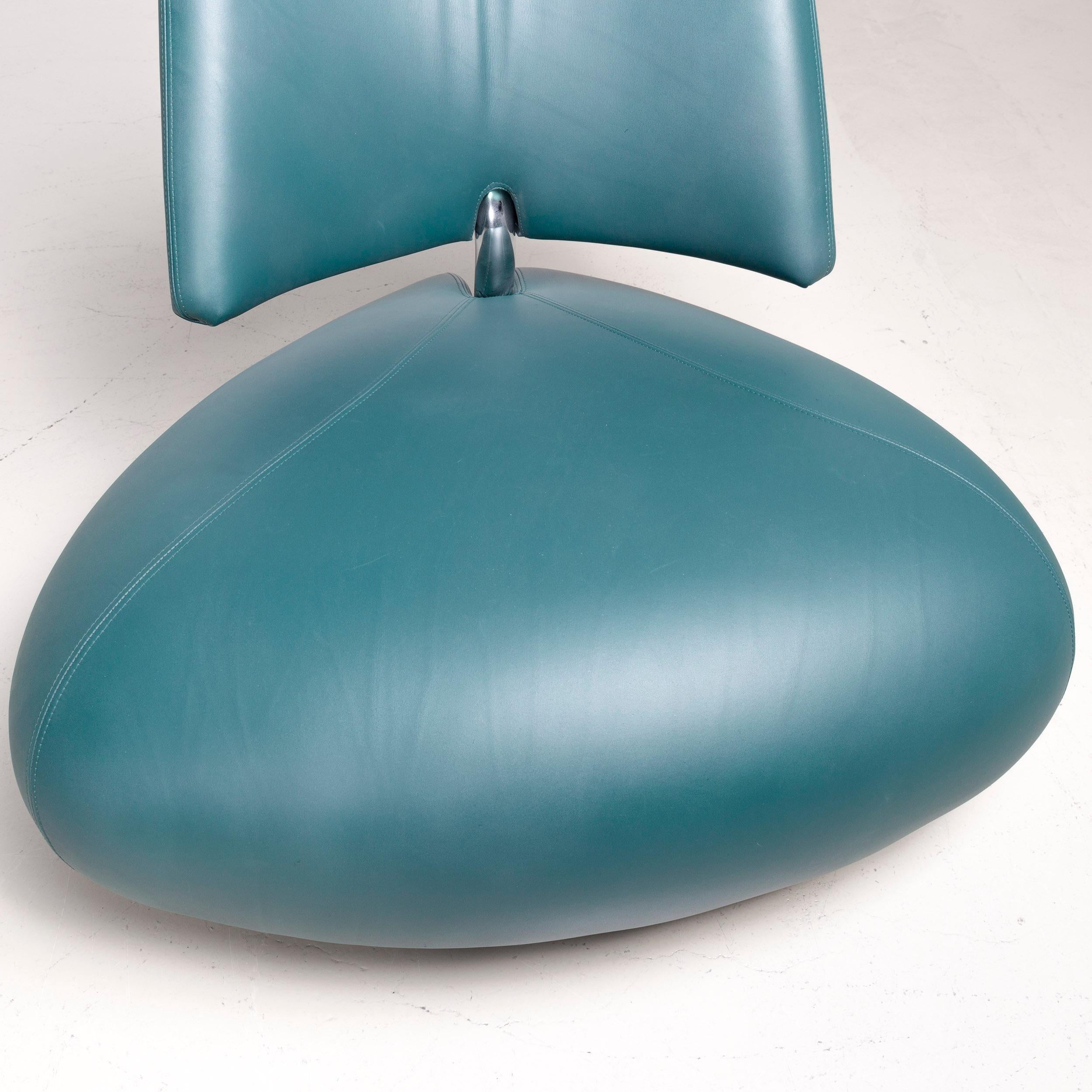 Contemporary Leolux Pallone Pa Designer Chair Leather Green Modern For Sale