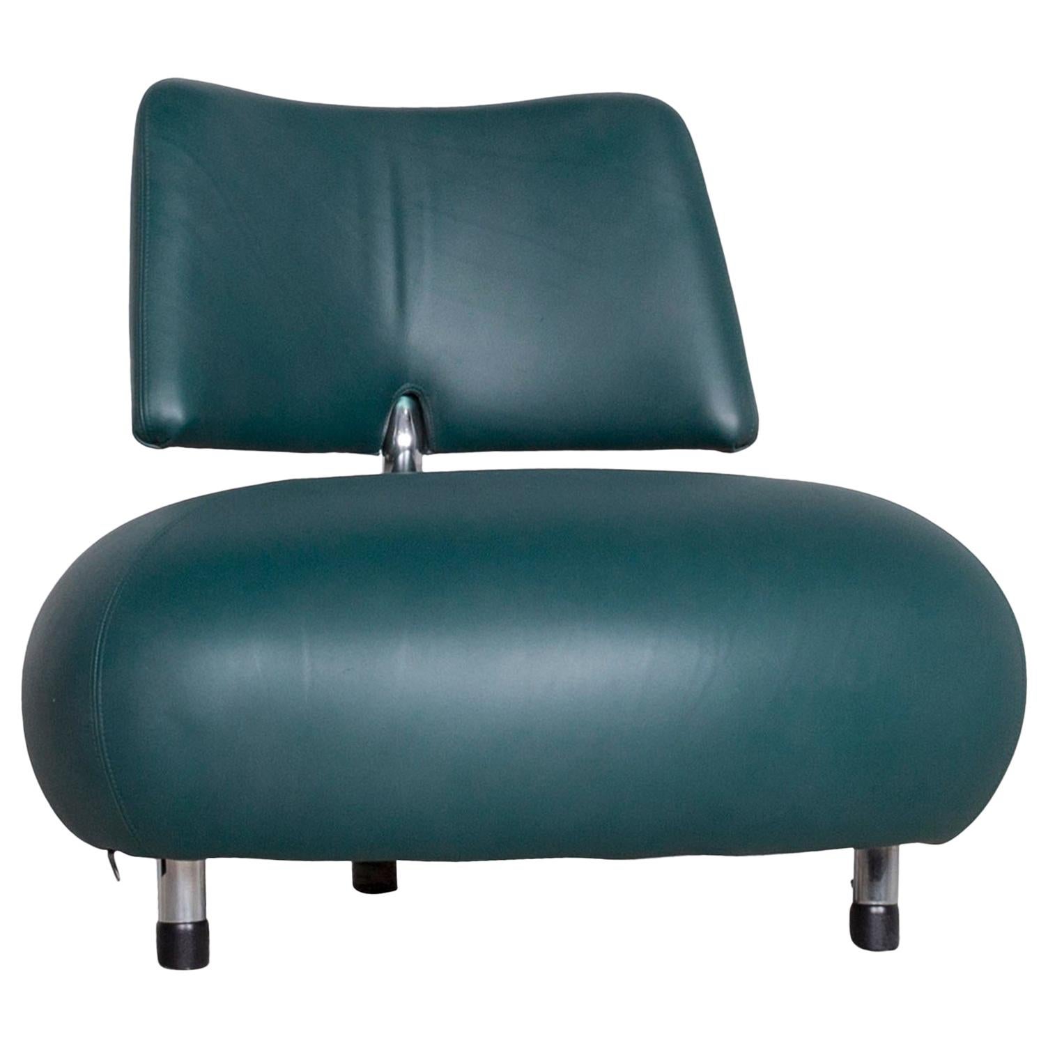 Leolux Pallone Pa Designer Chair Leather Green Modern For Sale