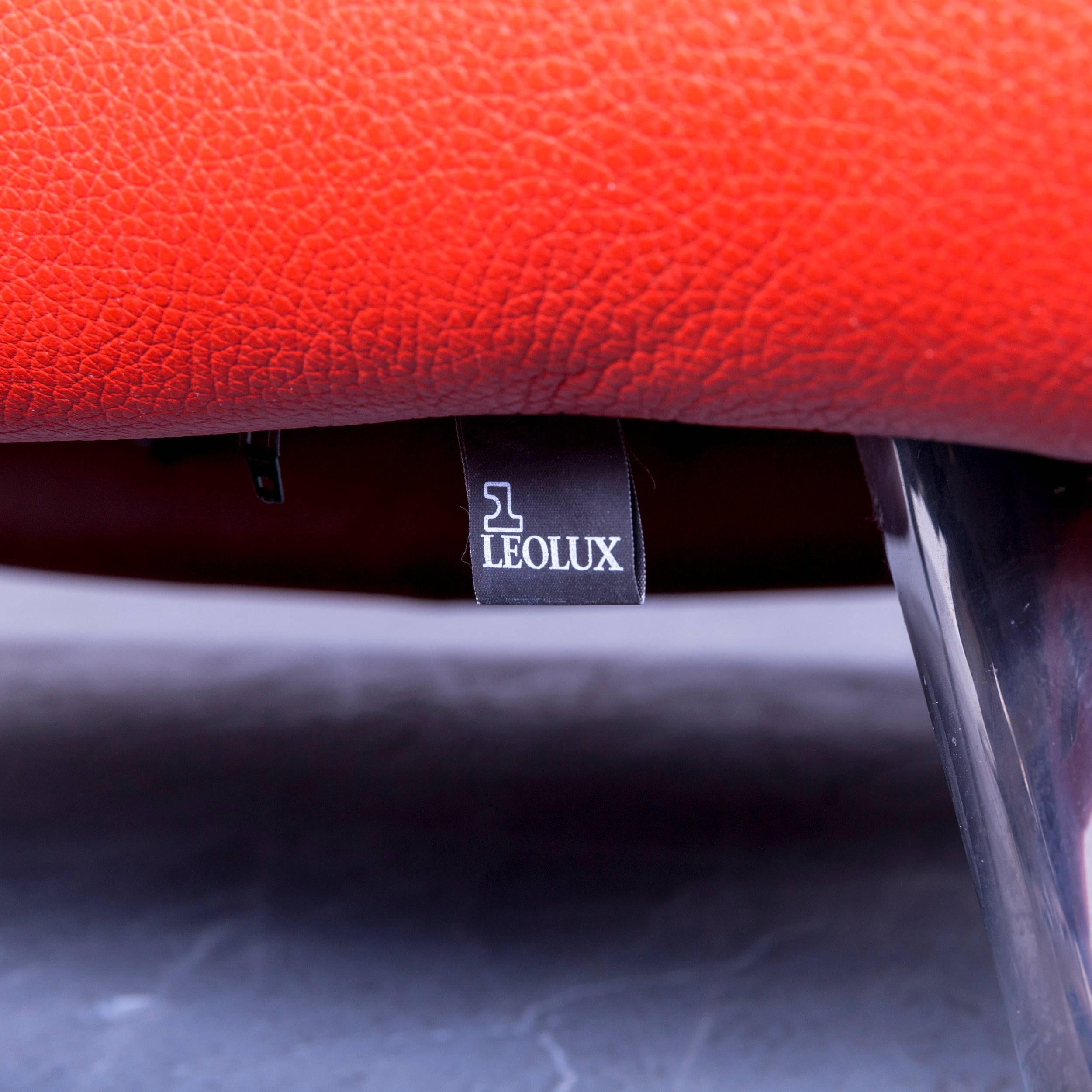 Leolux Panta Rhei Leather Sofa Red Yellow Two-Seat Electric Recliner 5