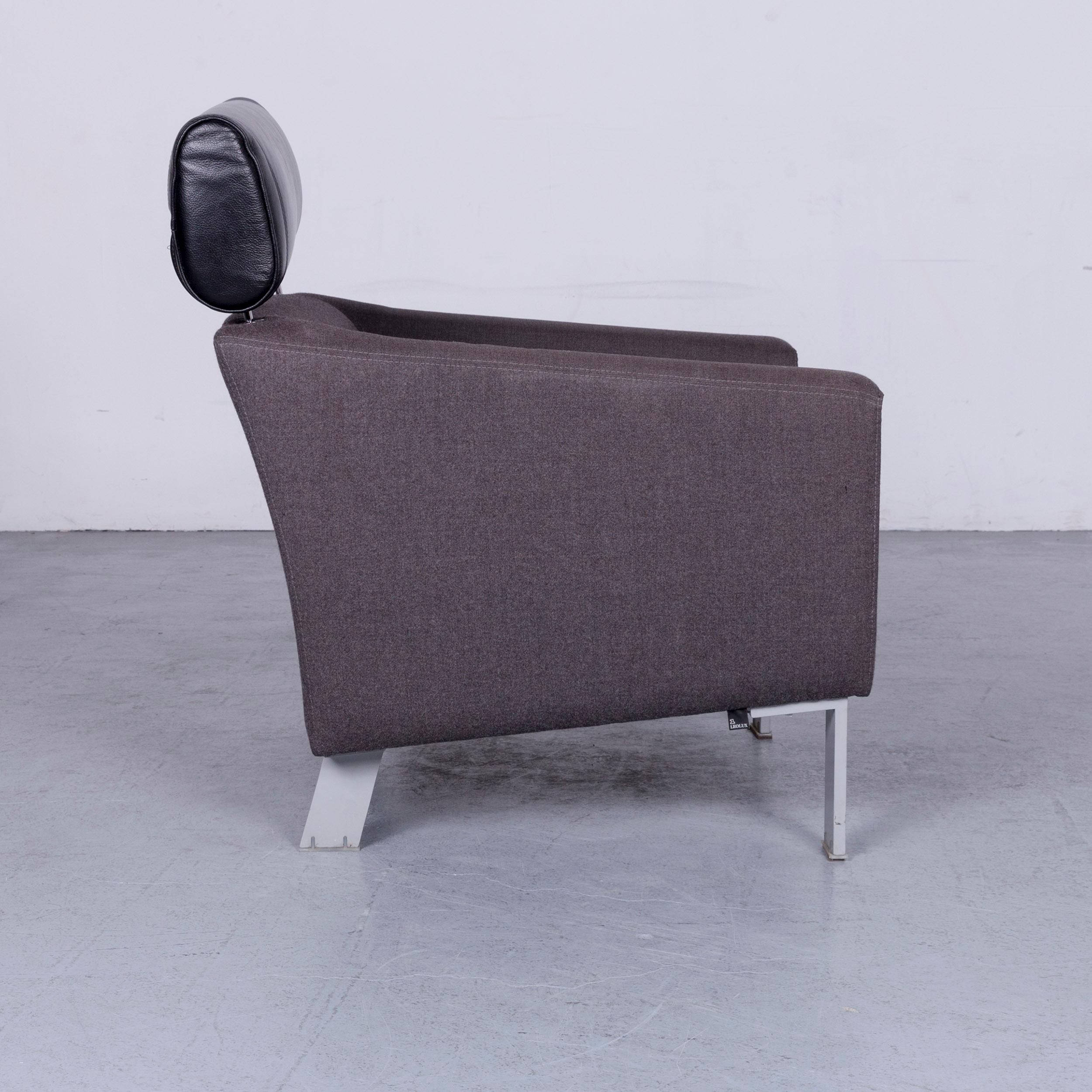 Leolux Patachou Designer Armchair Fabric Grey Chair For Sale 1