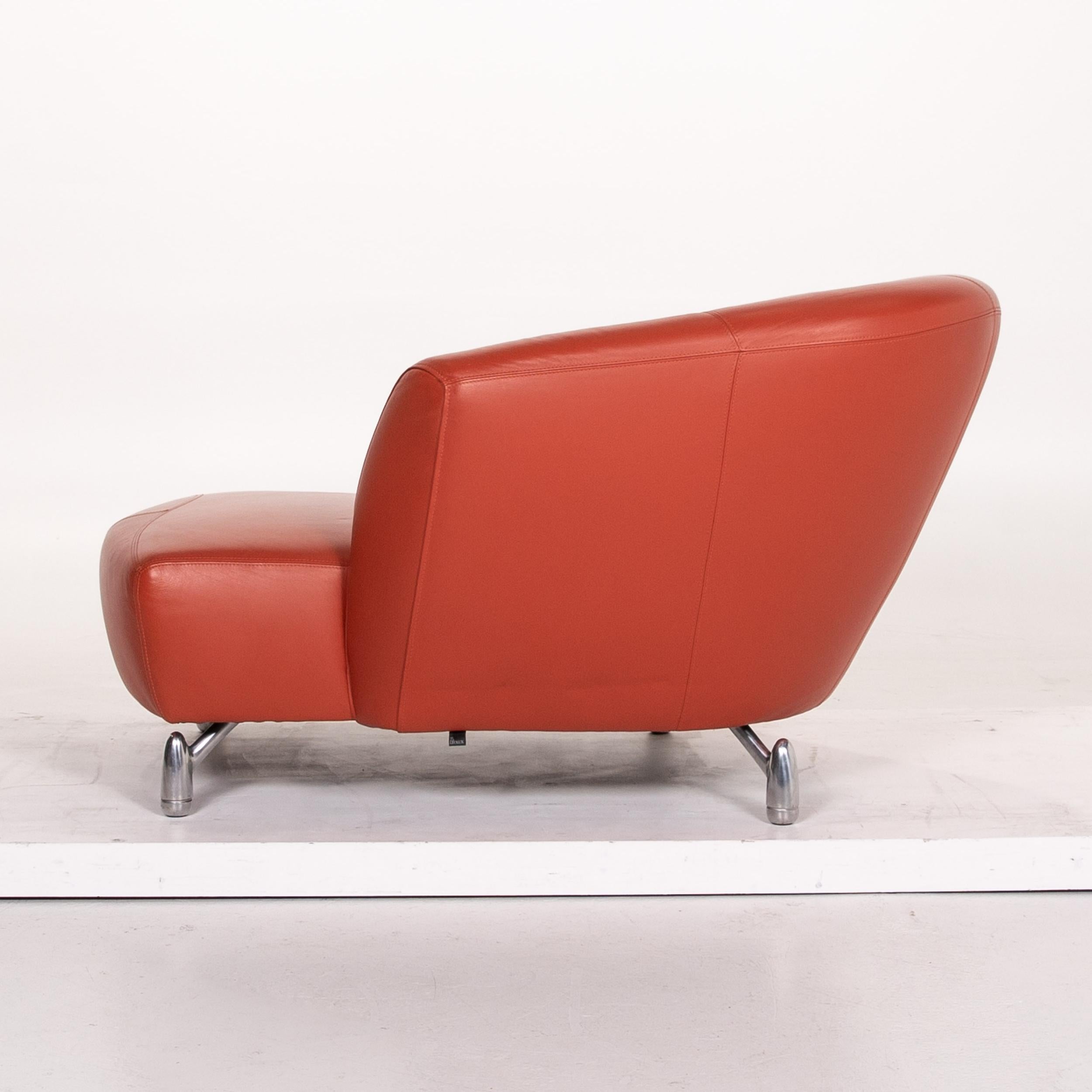 Leolux Pupilla Leather Armchair Terracotta Orange 2