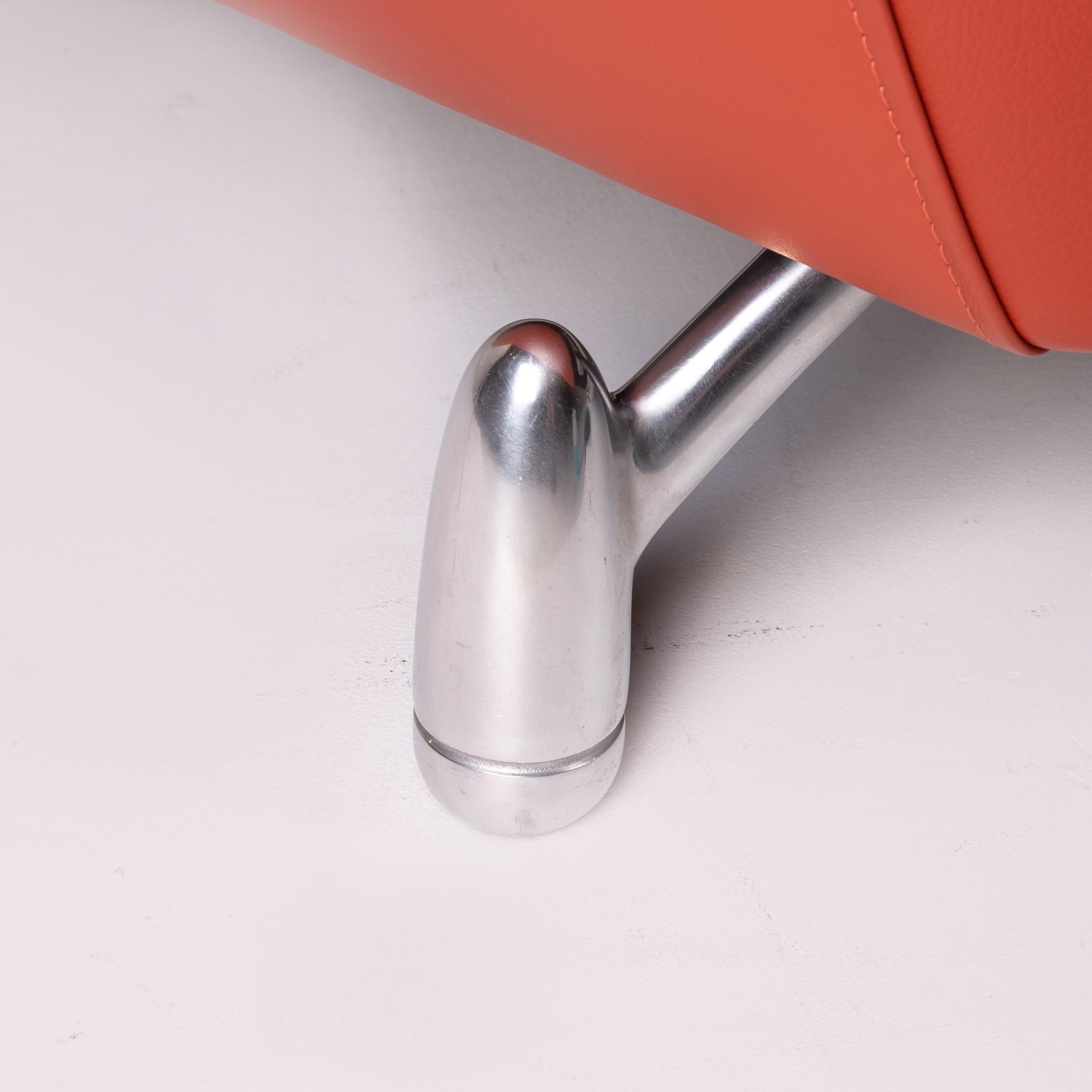 orange leather armchair