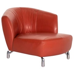 Leolux Pupilla Leather Armchair Terracotta Orange