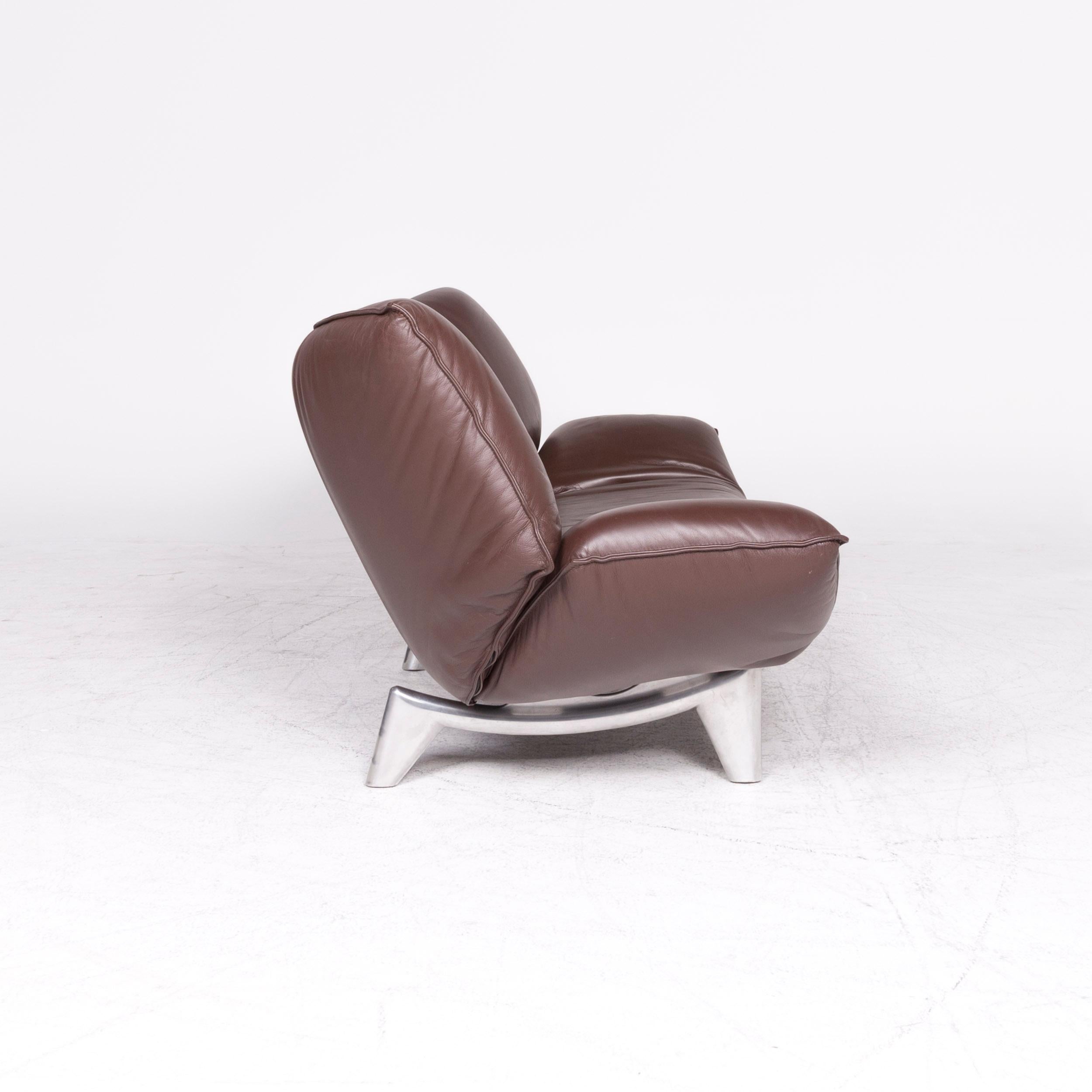 Leolux Tango Designer Leather Sofa Brown Genuine Leather Three-Seat Couch 2