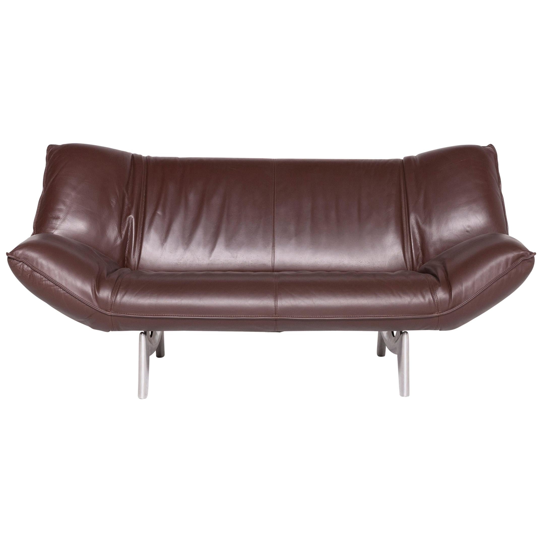 Leolux Tango Designer Leather Sofa Brown Genuine Leather Three-Seat Couch