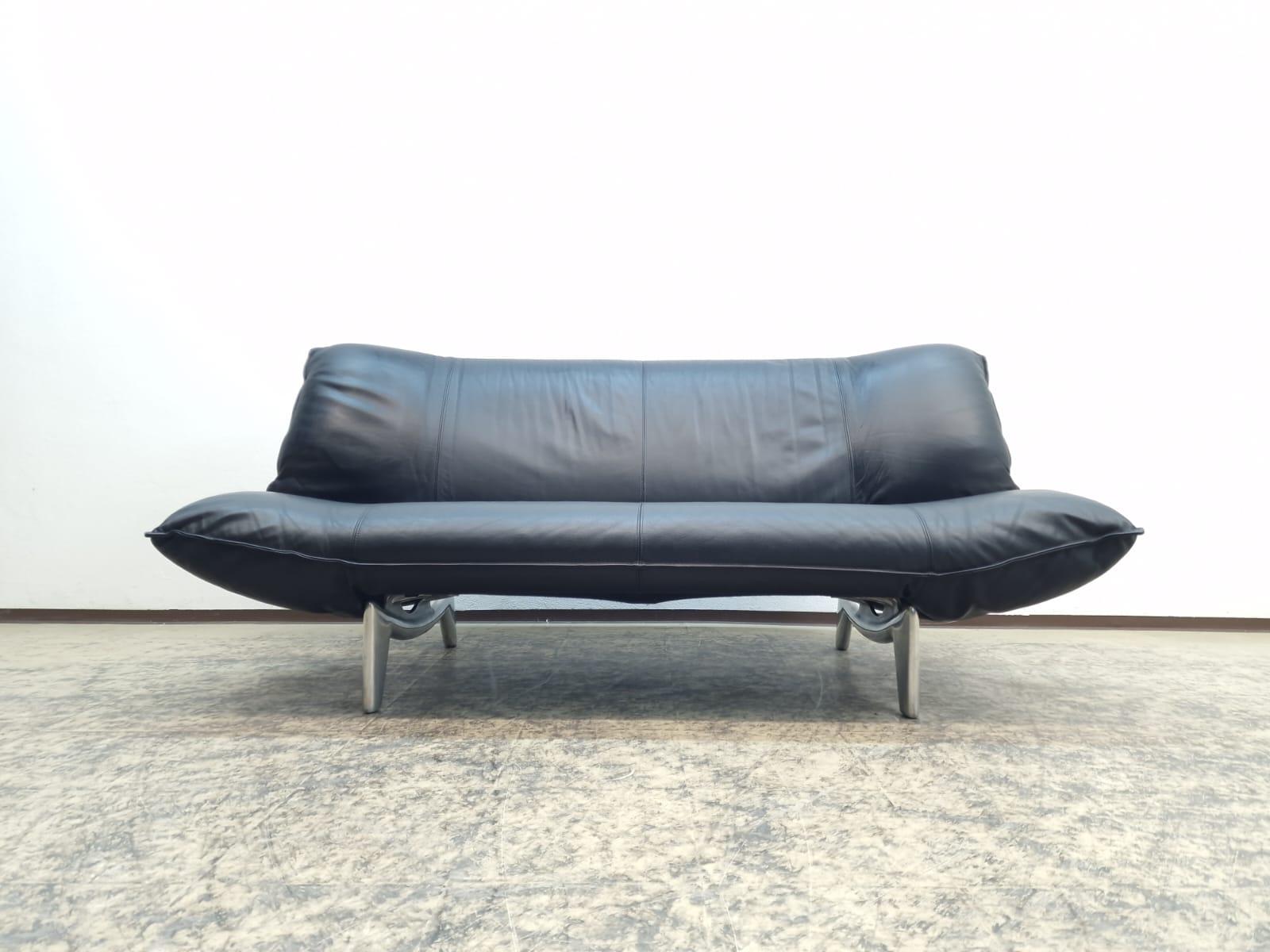 Contemporary Leolux Tango Funktion Sofa Echtledersofa Schwarz Verstellbar
