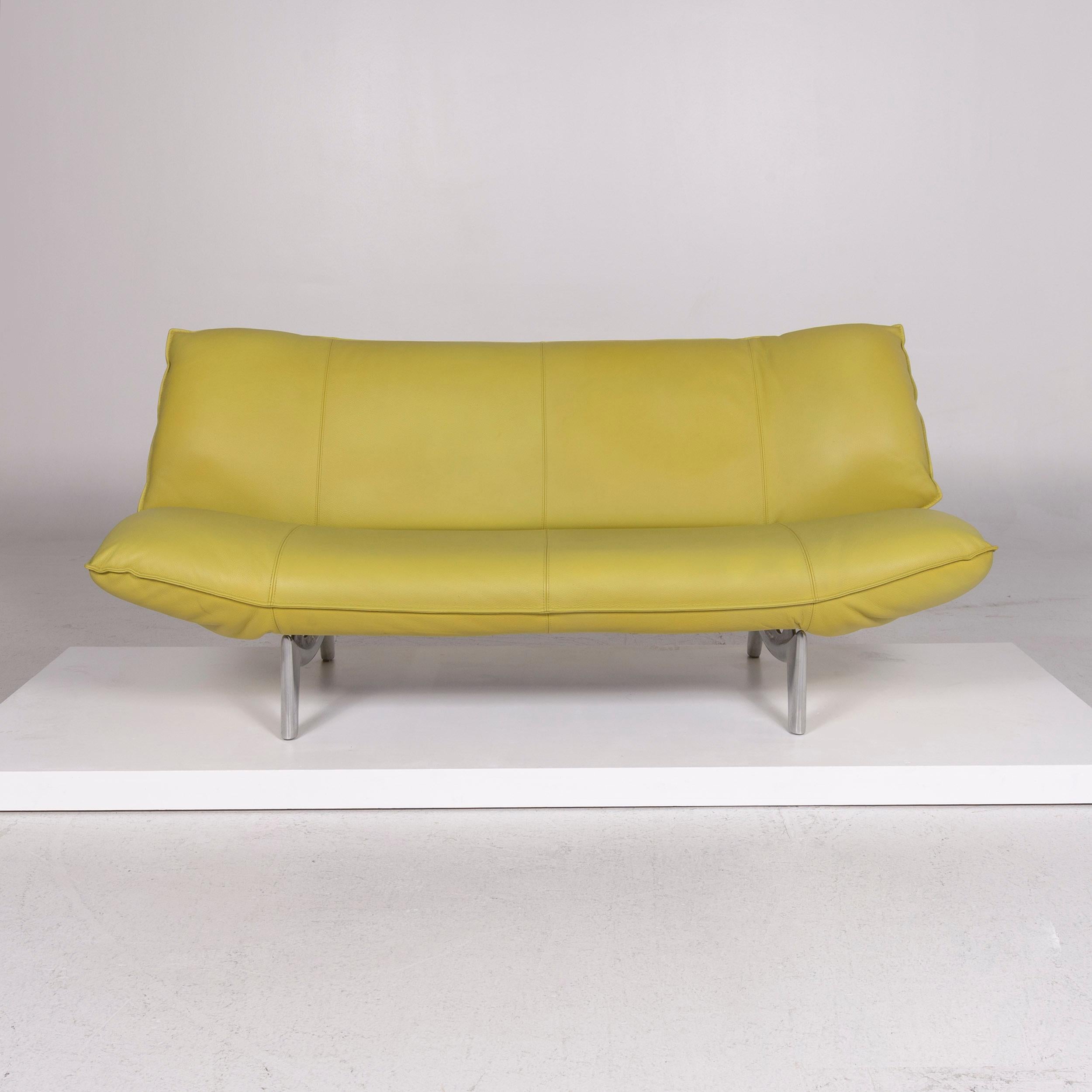 lime green leather sofa