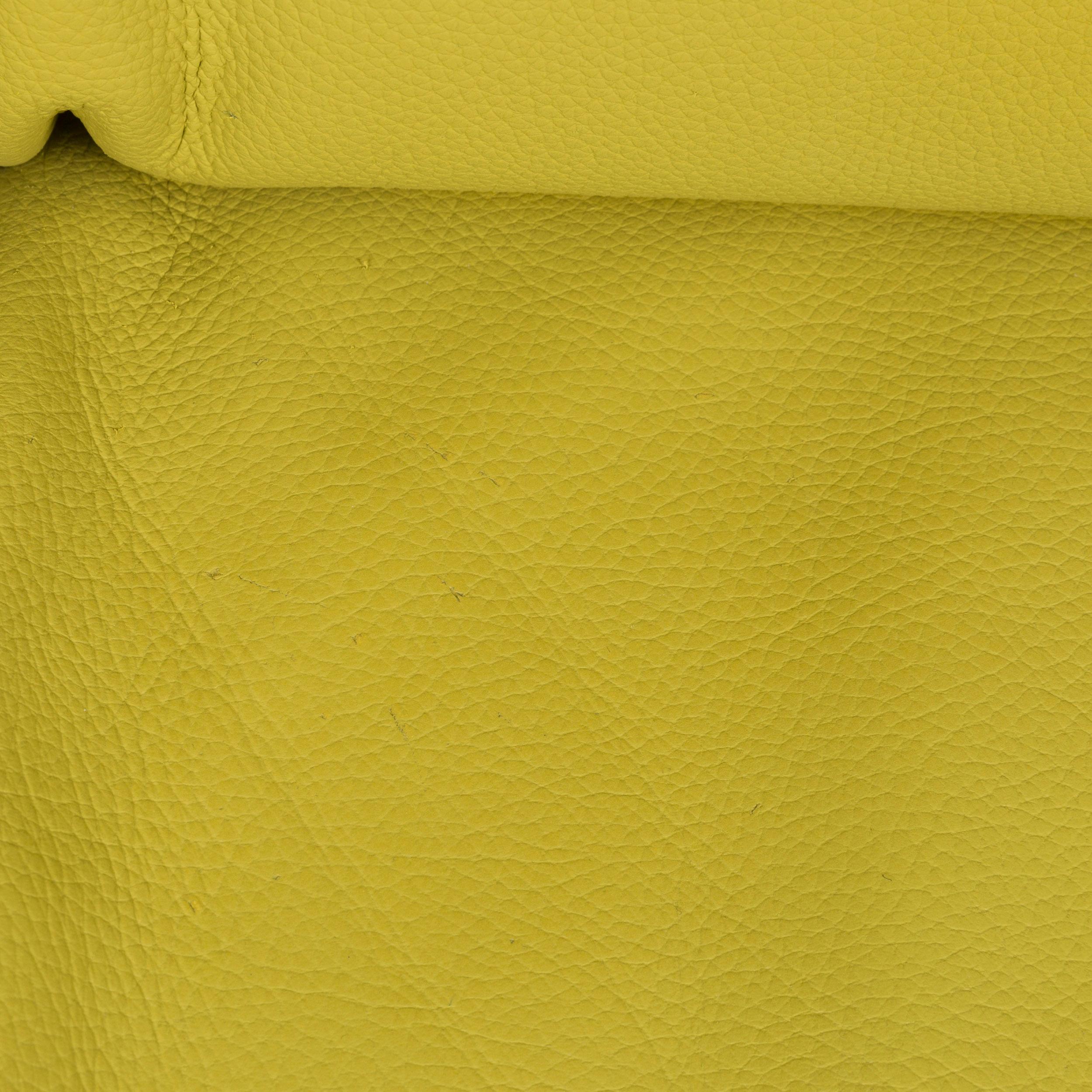 lime green leather couch