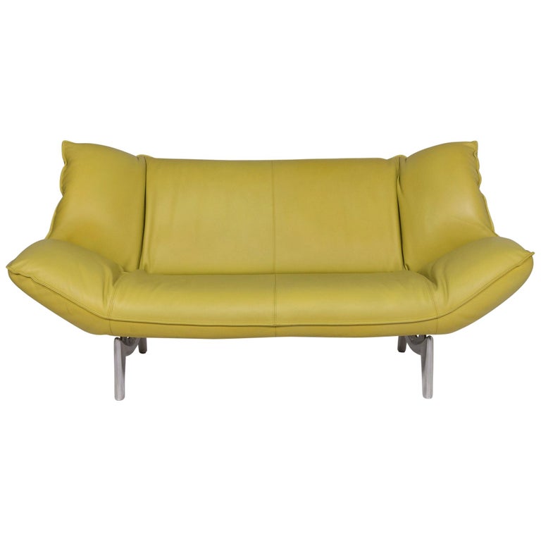 Leolux Tango Leather Sofa Green Lime Green Three-Seat Function Couch at  1stDibs | lime green leather couch, lime green sofa leather, lime green  leather sofa