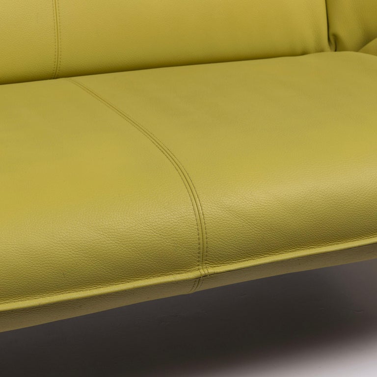Leolux Tango Leather Sofa Set Green, Chartreuse Green Leather Sofa