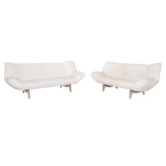 Leolux Tango Leather Sofa Set White Function 2x Two-Seater Set