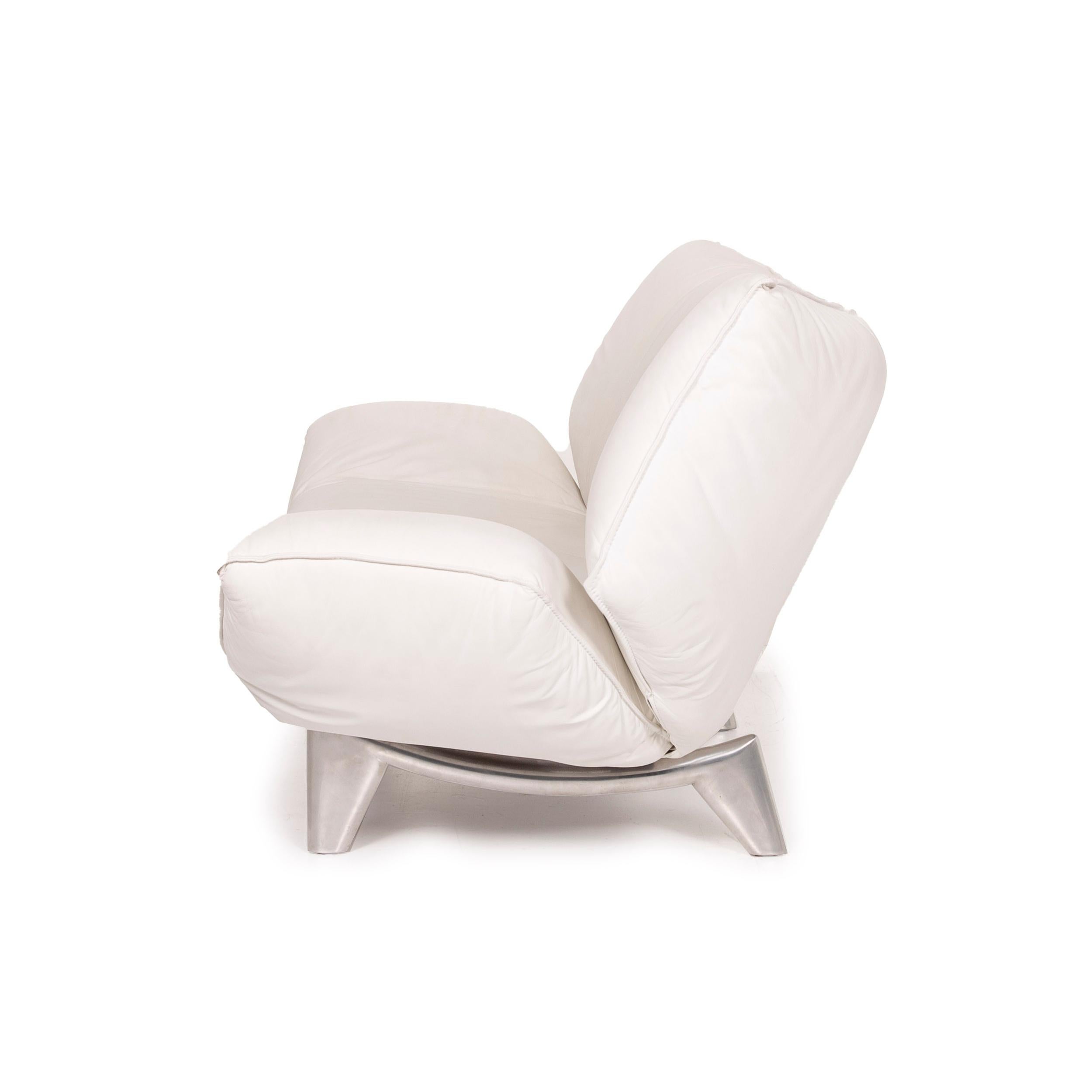 Leolux Tango Leather Sofa White Two-Seater Function 3